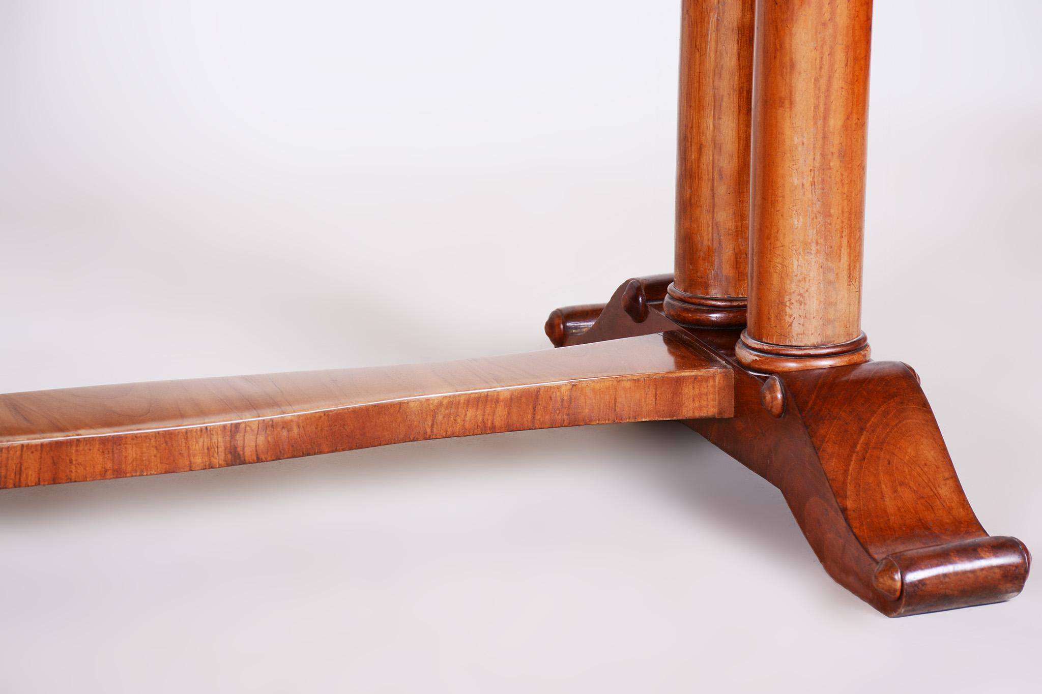 Wood 19th Century Unique Restored Austrian Biedermeier Maple Writing Desk, 1830s For Sale