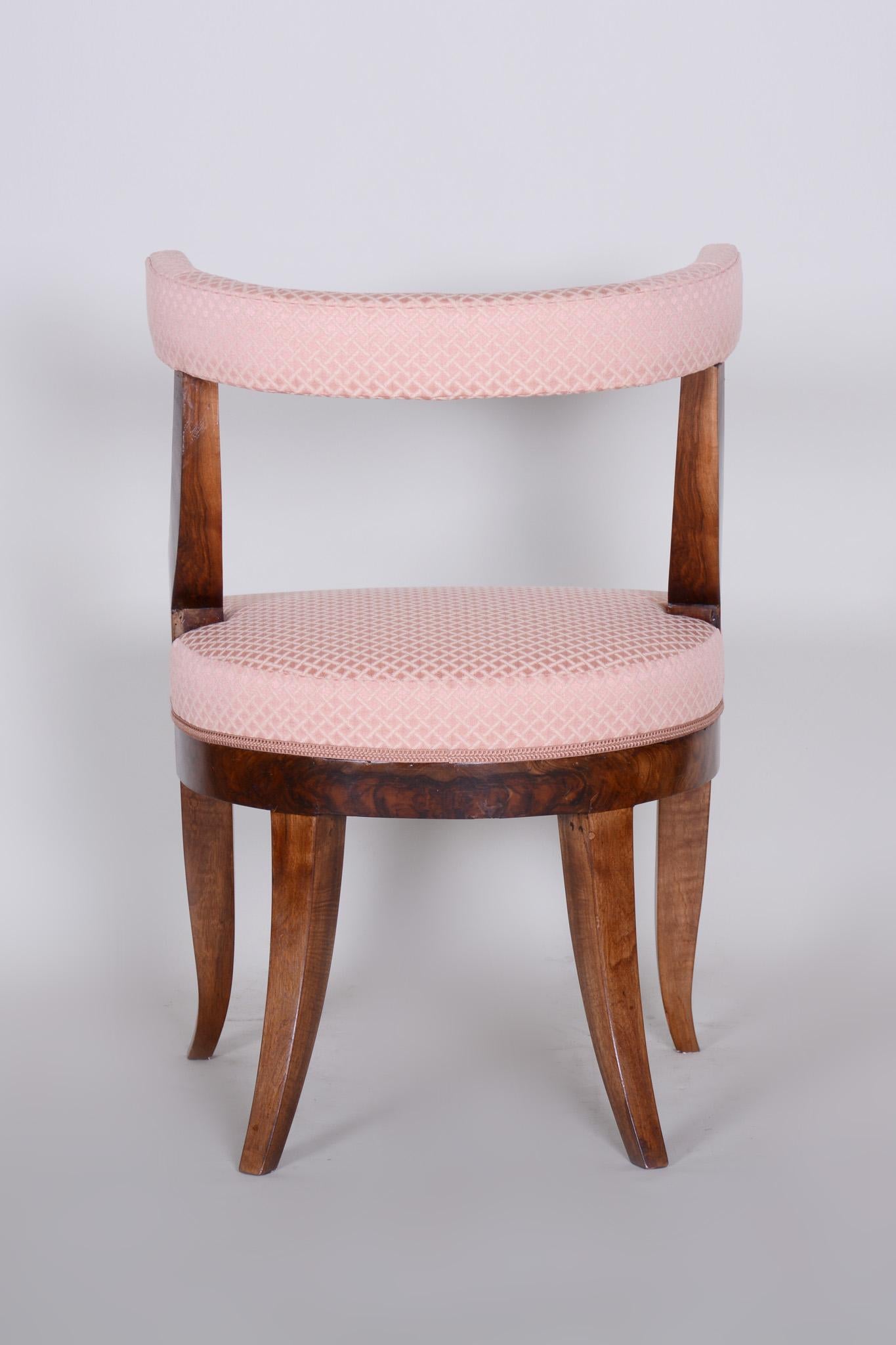 19th Century Unique Restored Biedermeier Armchair, Vienna, 1820s, New Upholstery In Good Condition In Horomerice, CZ