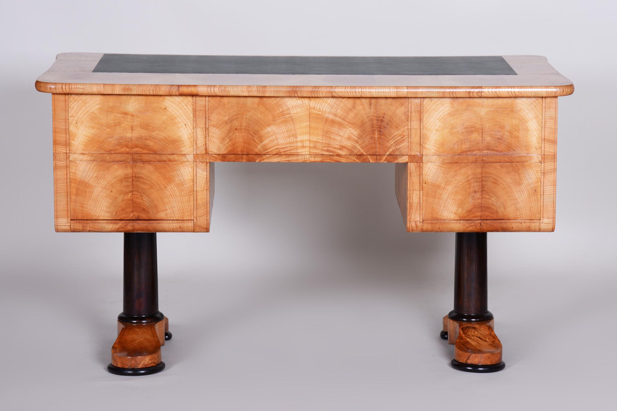 19th Century Unique Restored Czech Biedermeier Ash Writing Desk, 1830s For Sale 1