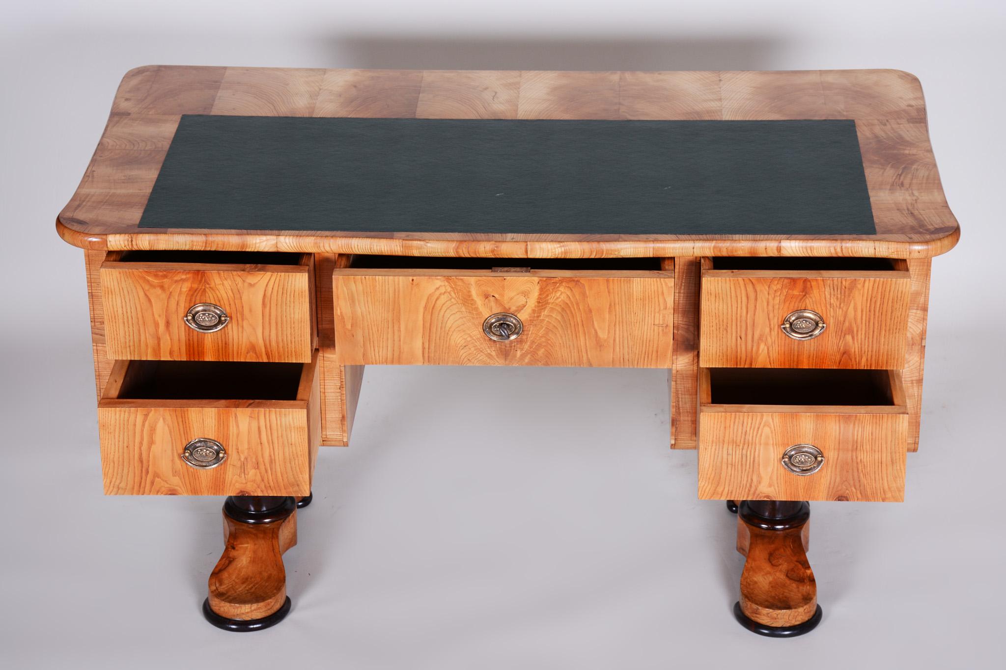 19th Century Unique Restored Czech Biedermeier Ash Writing Desk, 1830s For Sale 1
