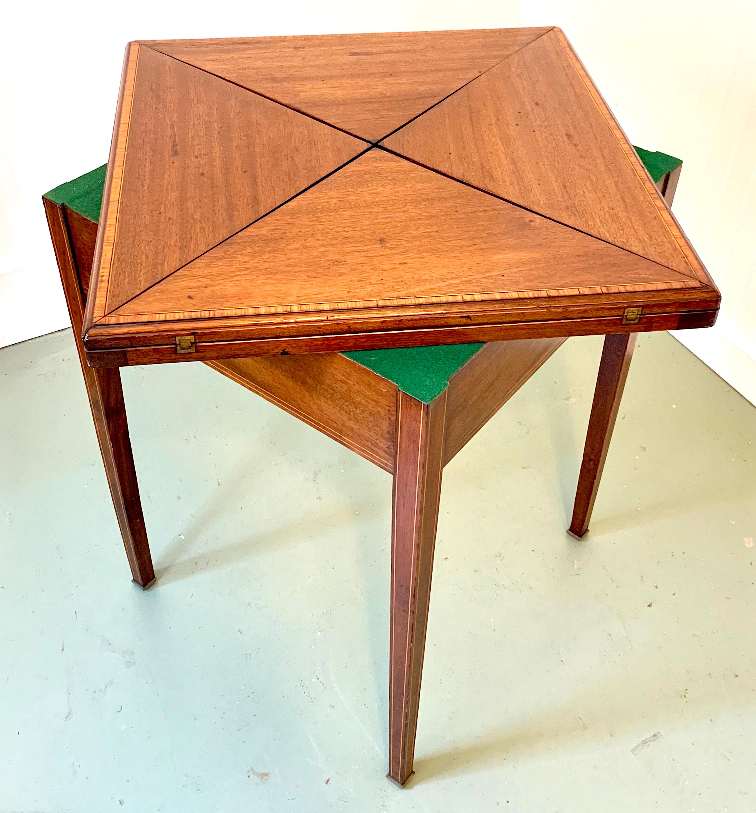 English 19th Century Unique Wooden Card Table with Envelope Top For Sale