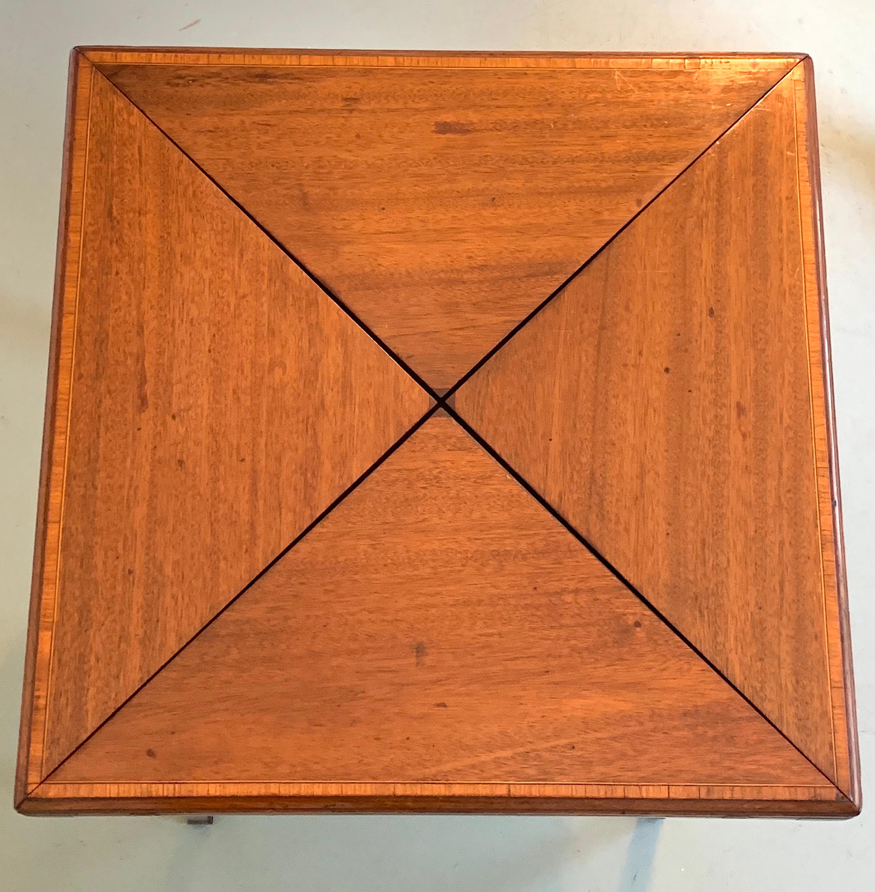19th Century Unique Wooden Card Table with Envelope Top In Good Condition For Sale In Southampton, NY