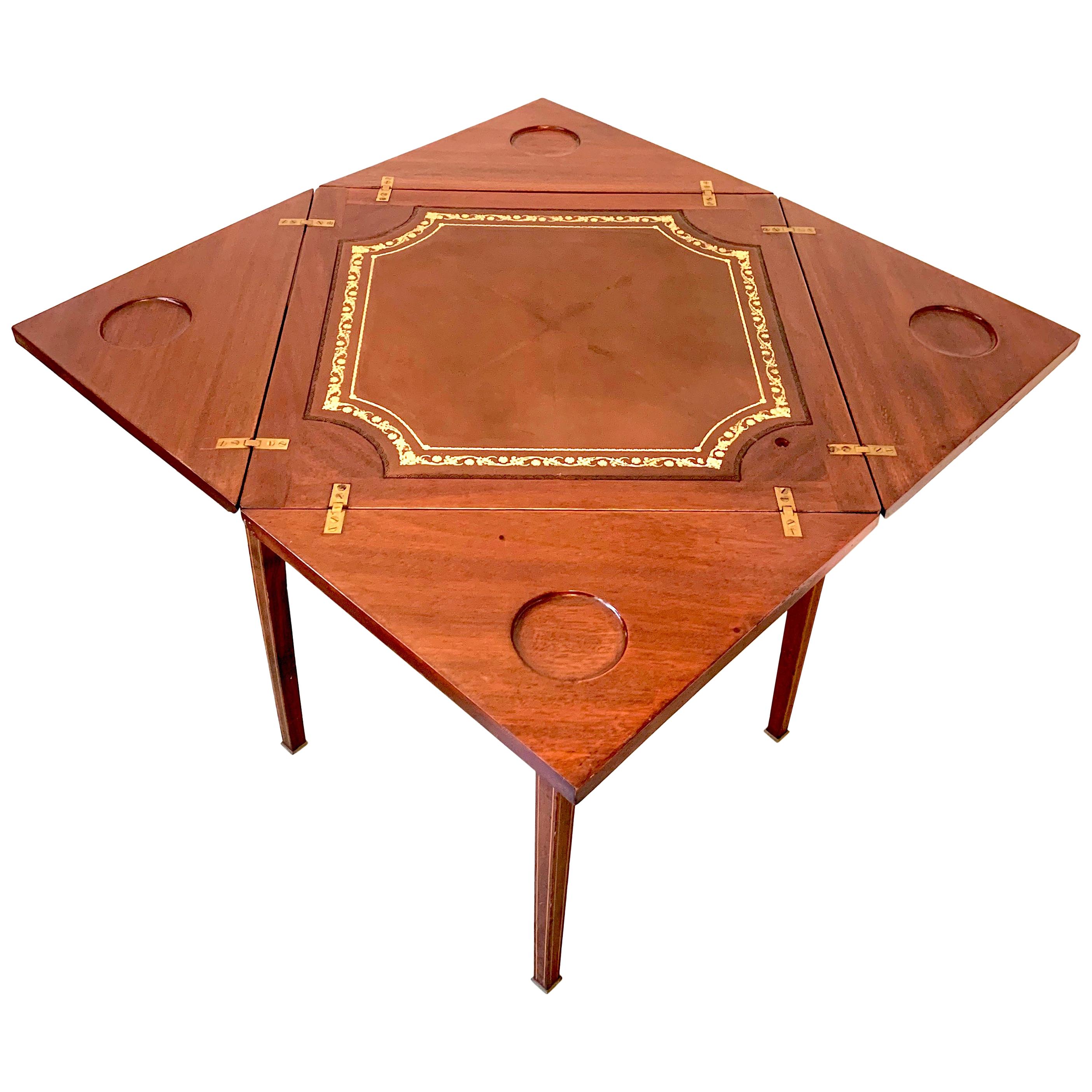 19th Century Unique Wooden Card Table with Envelope Top For Sale