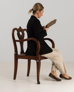 19th Century United Kingdom Rich Mahogany Carved Mahogany Armchair