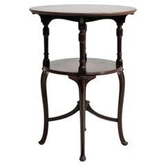 19th Century United Kingdom Rich Mahogany Oval Two-Tier Mahogany Side Table