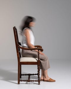 19th Century United Kingdom Rich Walnut Brown Lyre-Back Side Chair