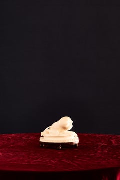 19th Century Unknown artist Two centerpieces white and antique red marble