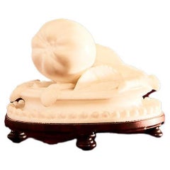 19th Century Unknown artist Two centerpieces white and antique red marble 19th Century Unknown artist Two centerpieces white and antique red marble