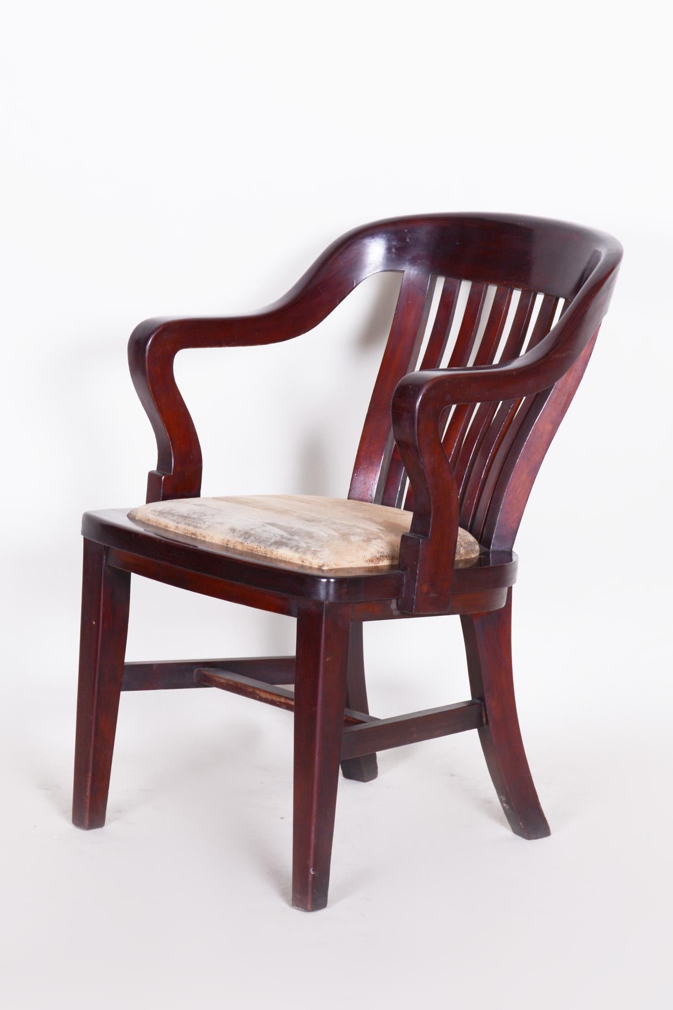 19th Century Unusua Restored Biedermeier Mahogany Armchair, Germany, 1840s In Good Condition For Sale In Horomerice, CZ