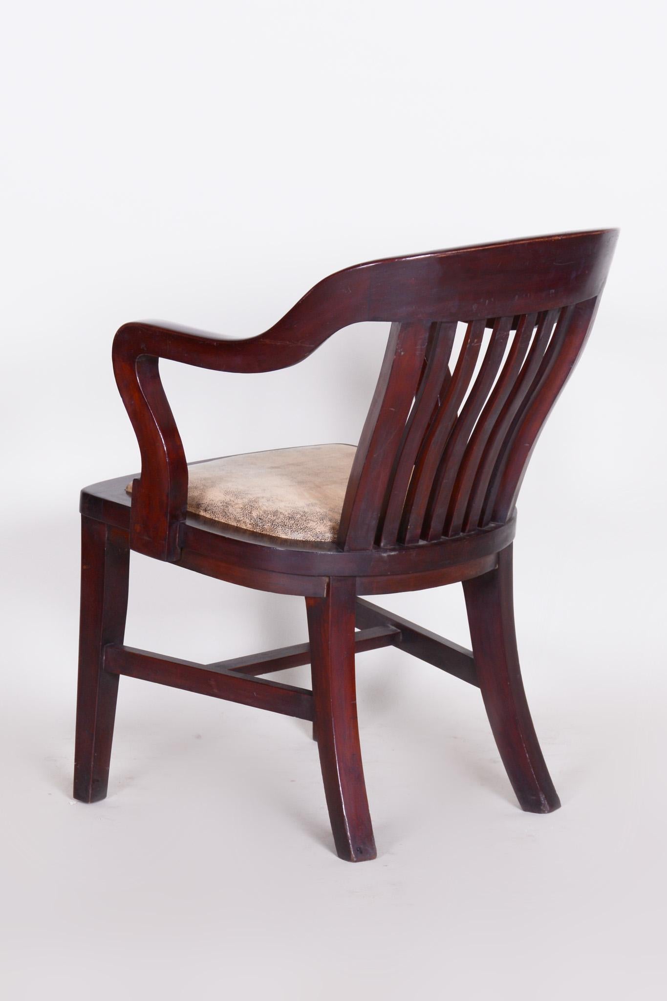 19th Century Unusua Restored Biedermeier Mahogany Armchair, Germany, 1840s For Sale 1