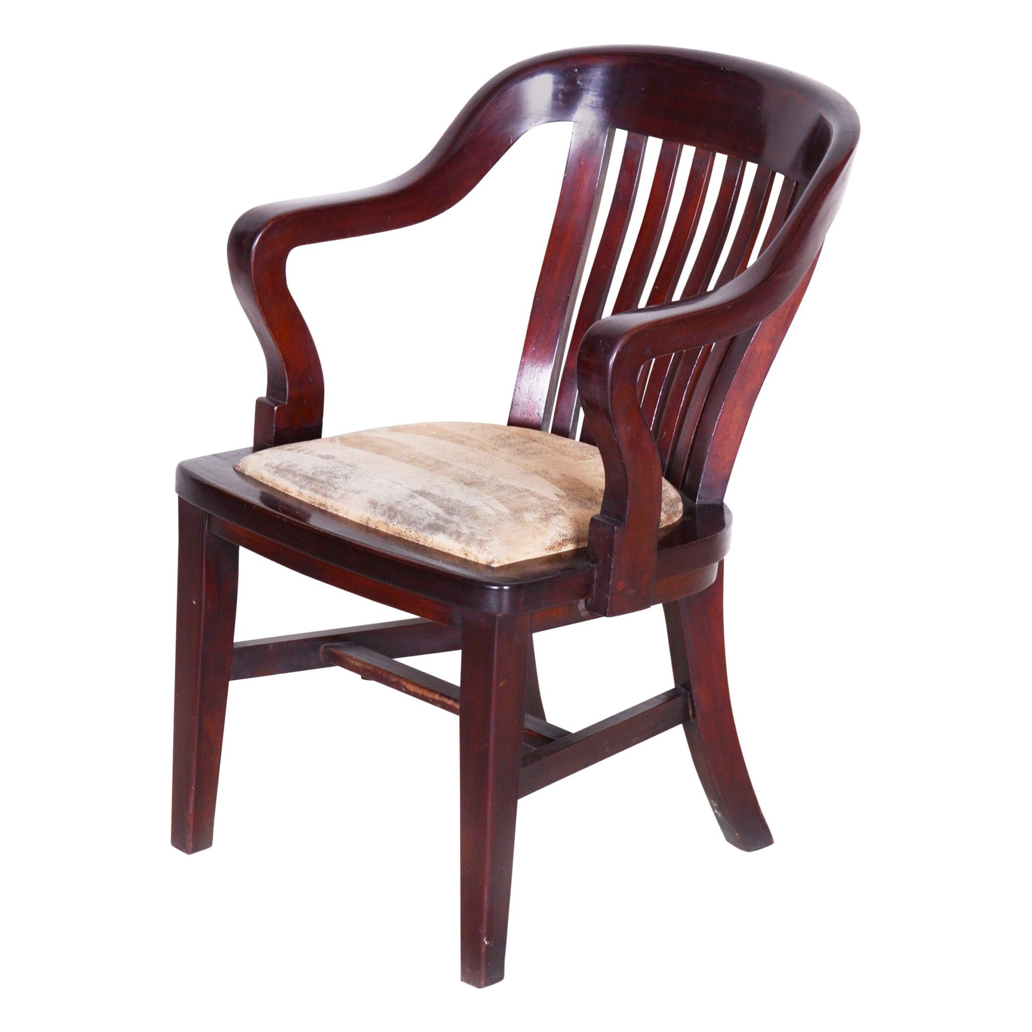 19th Century Unusua Restored Biedermeier Mahogany Armchair, Germany, 1840s For Sale