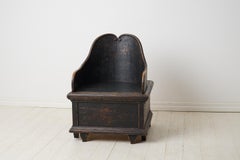 19th Century Unusual Antique Folk Art Chair with Storage from Northern Sweden