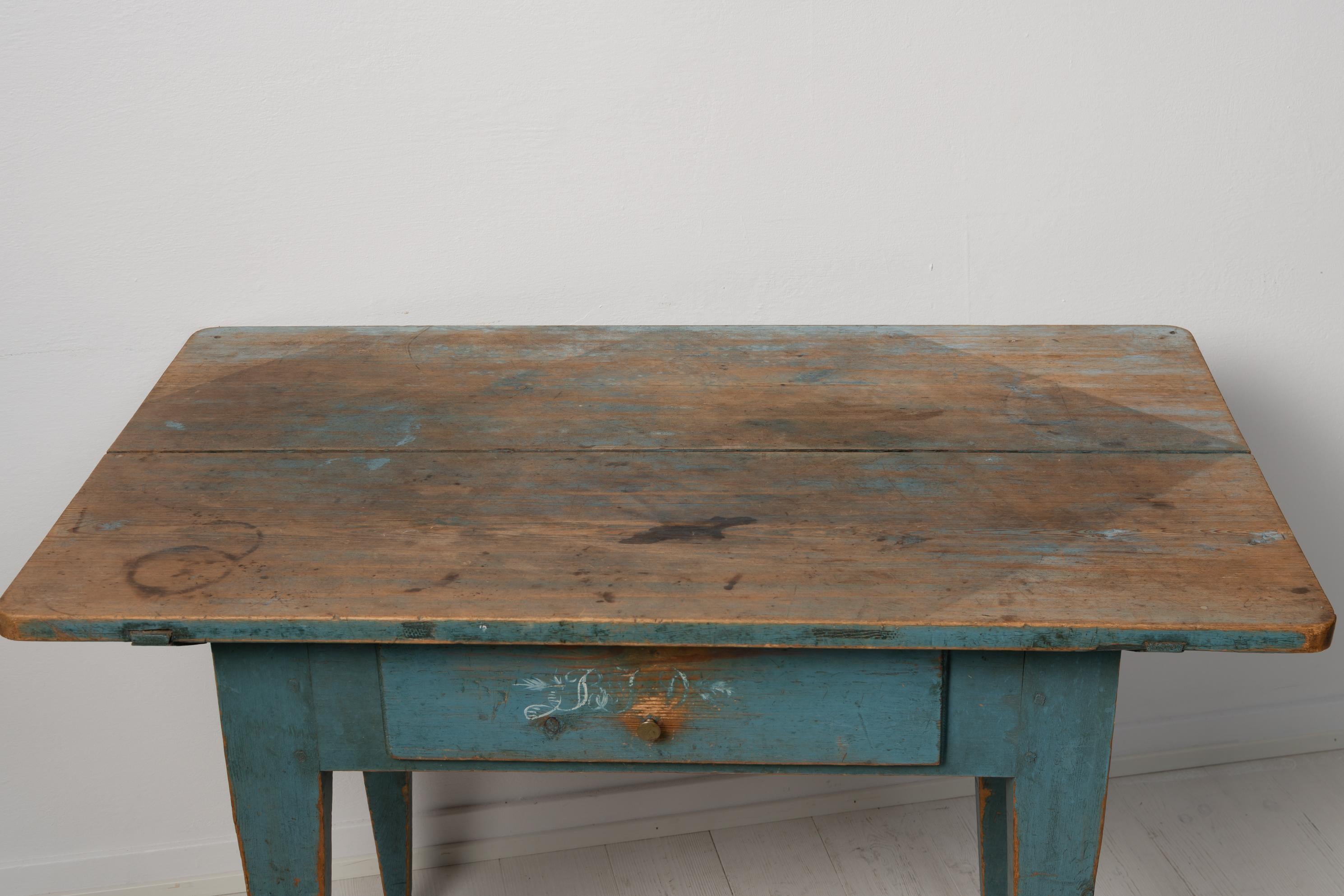 19th Century Unusual Swedish Blue Country Table For Sale 4