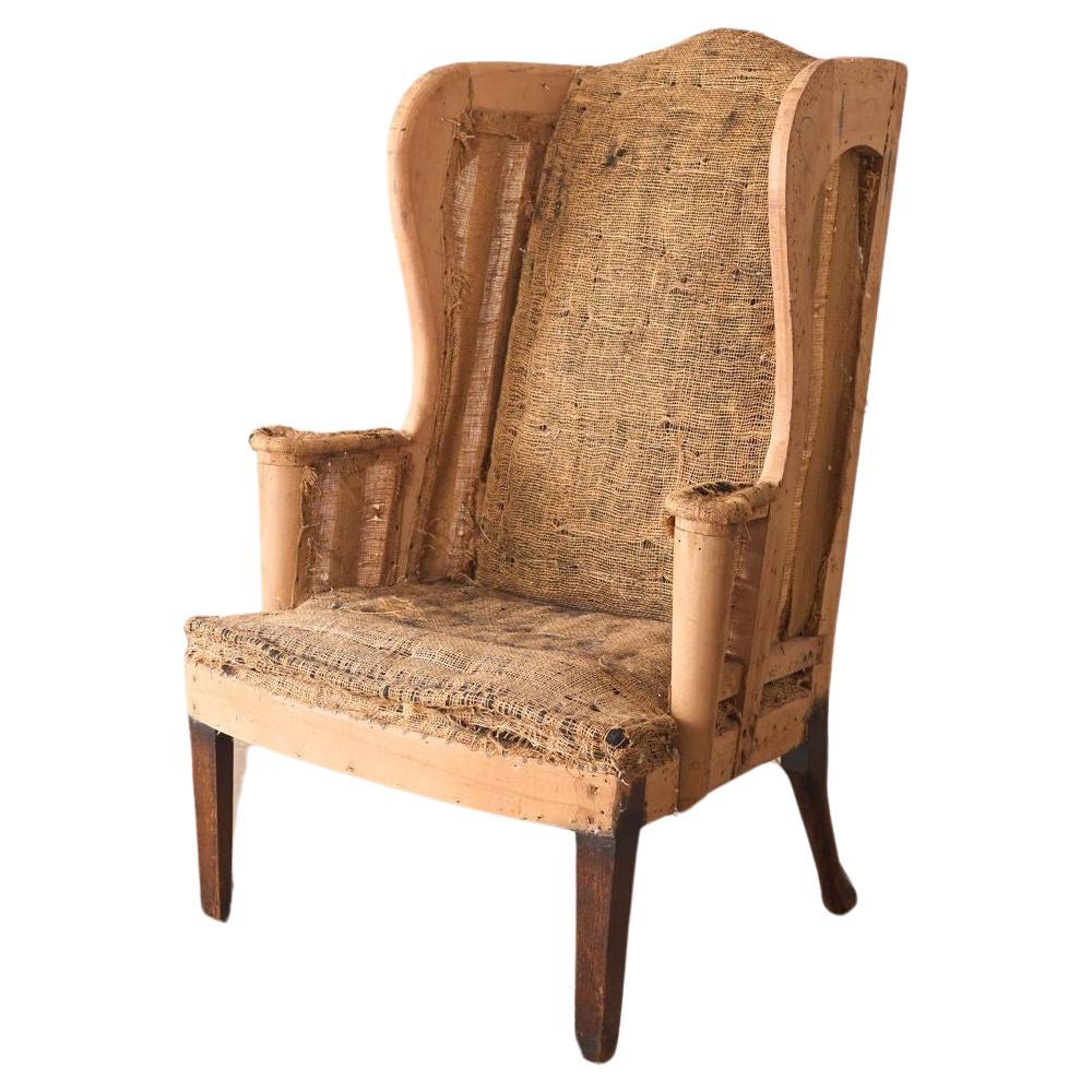 19th century Unusual wingback armchair
