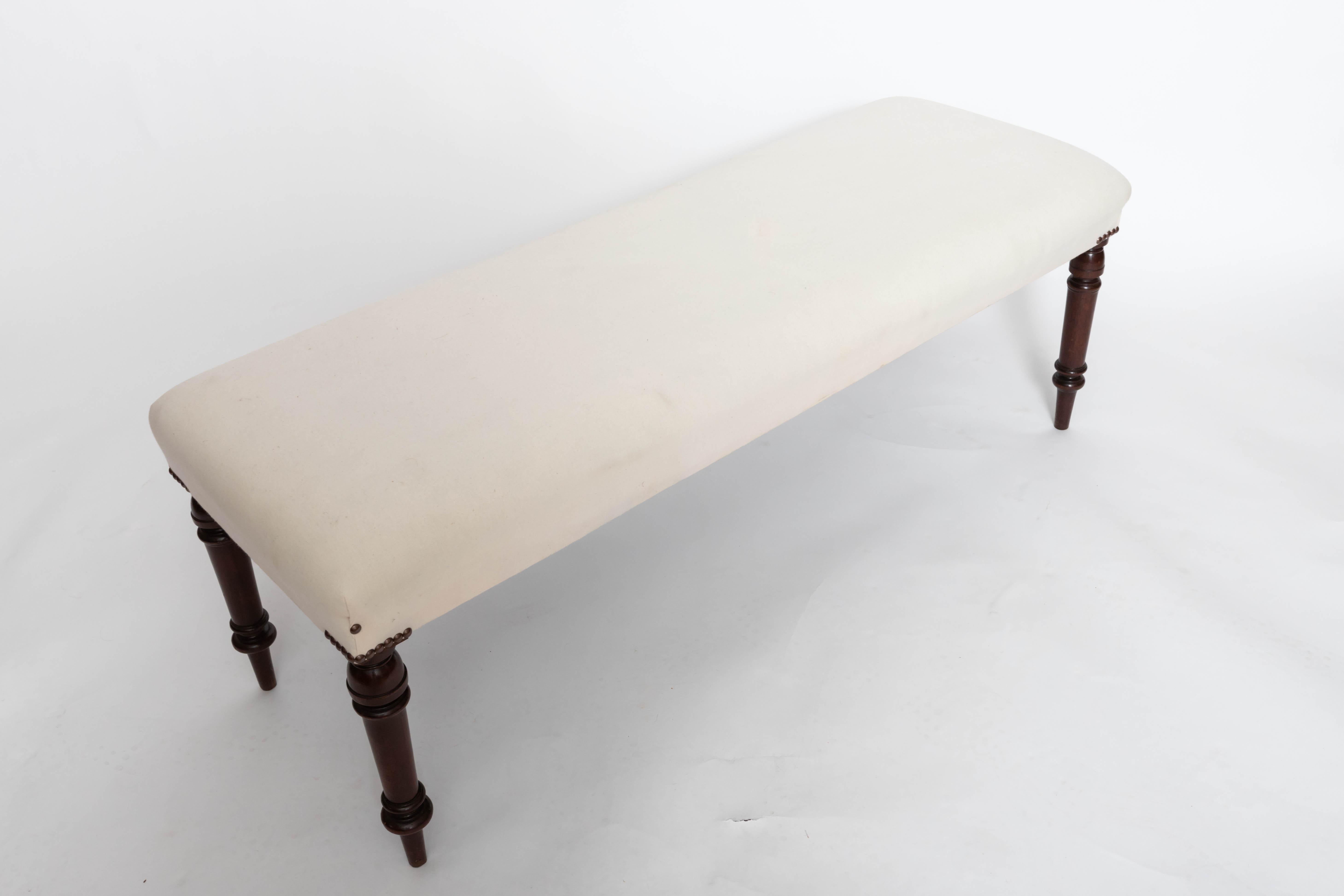 Georgian 19th Century Upholstered Bench