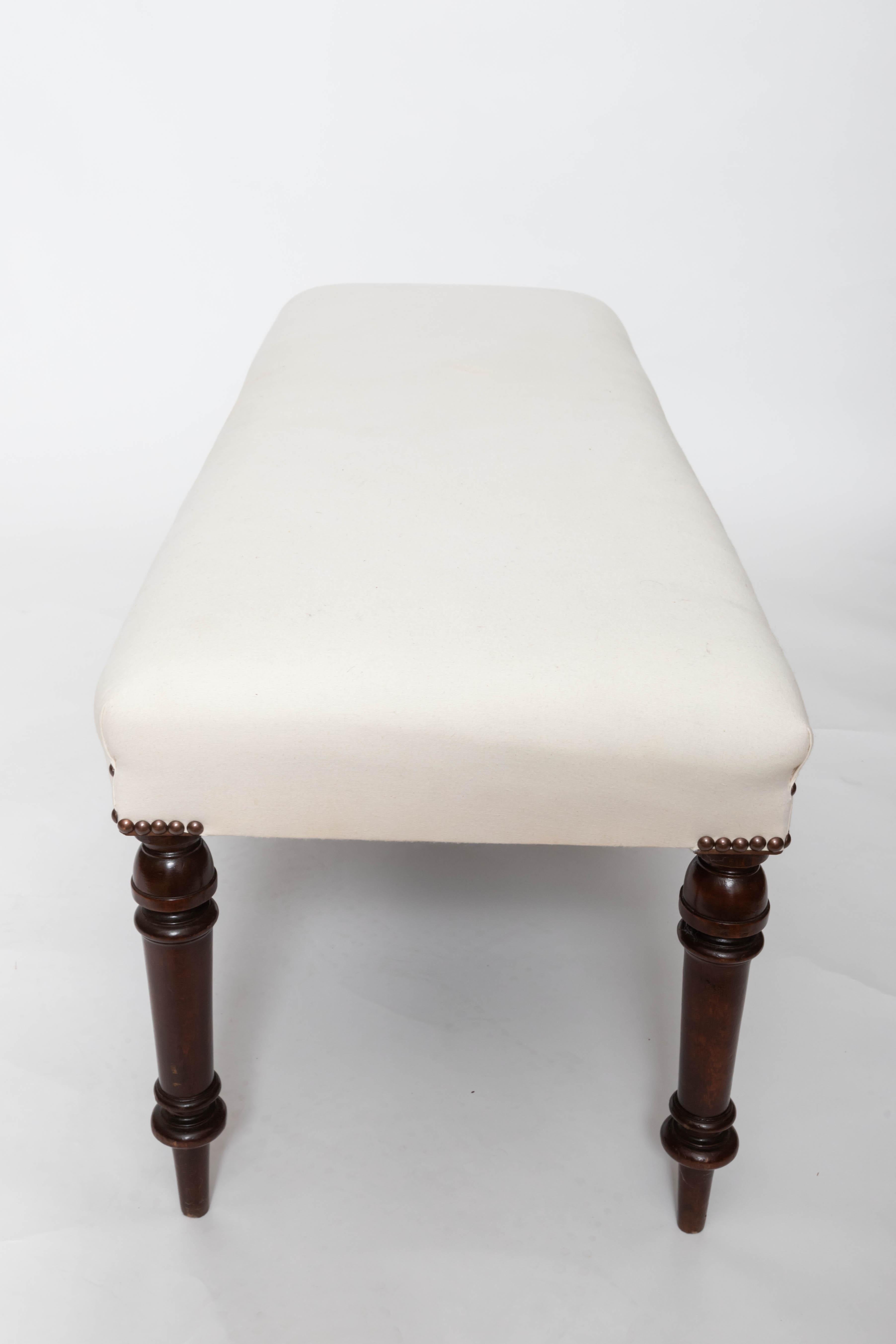 Hand-Crafted 19th Century Upholstered Bench