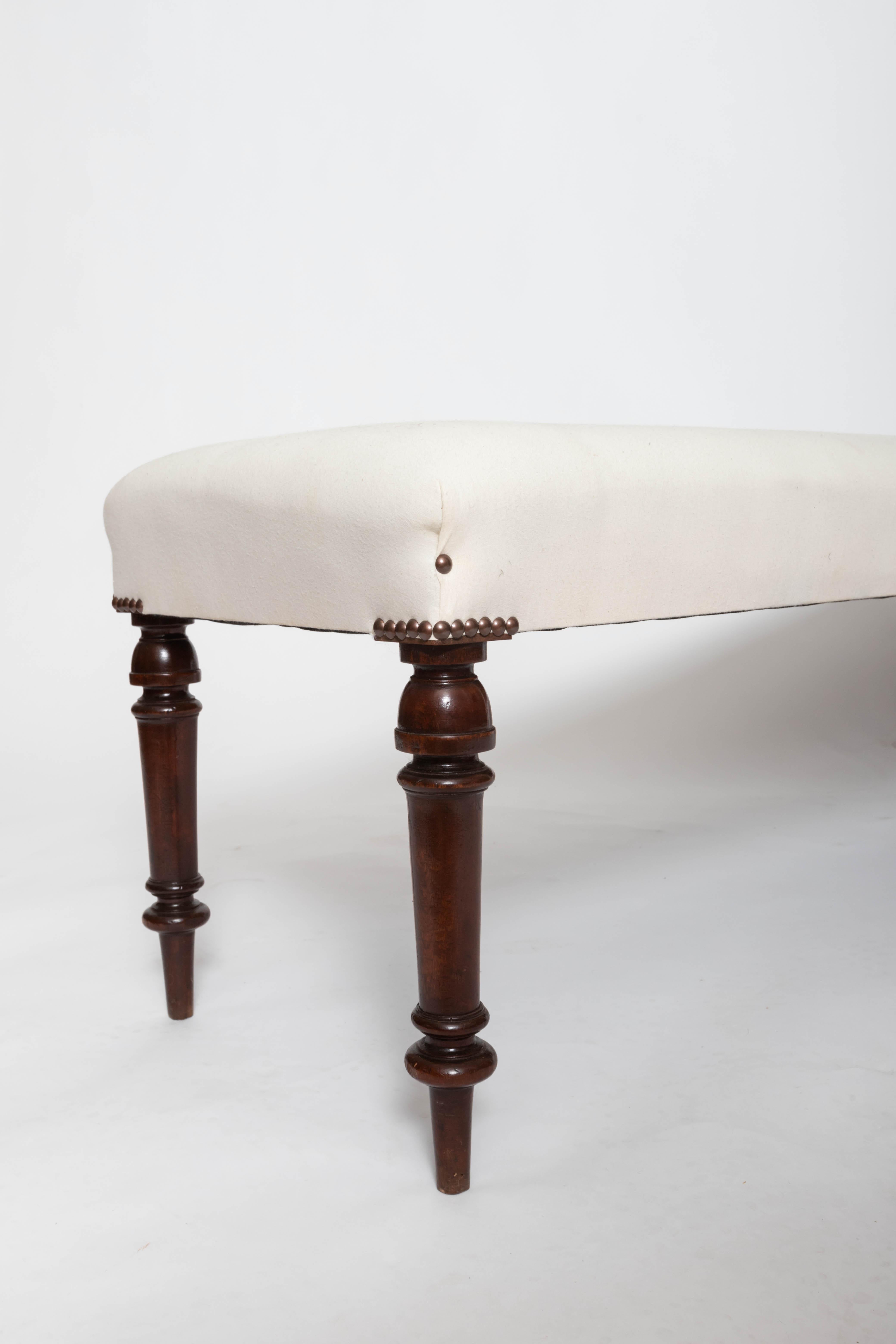 19th Century Upholstered Bench In Good Condition In East Hampton, NY