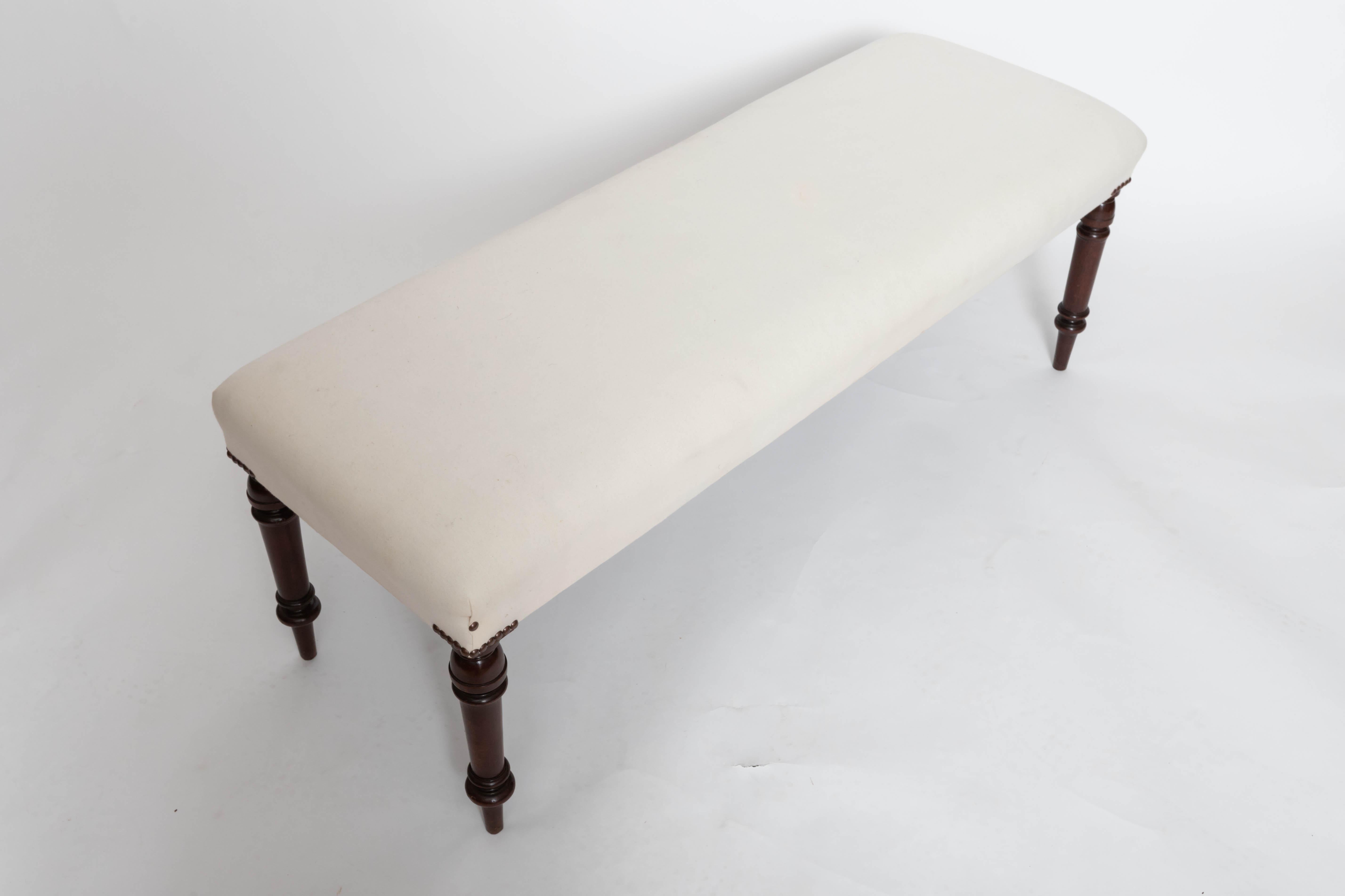 Mahogany 19th Century Upholstered Bench