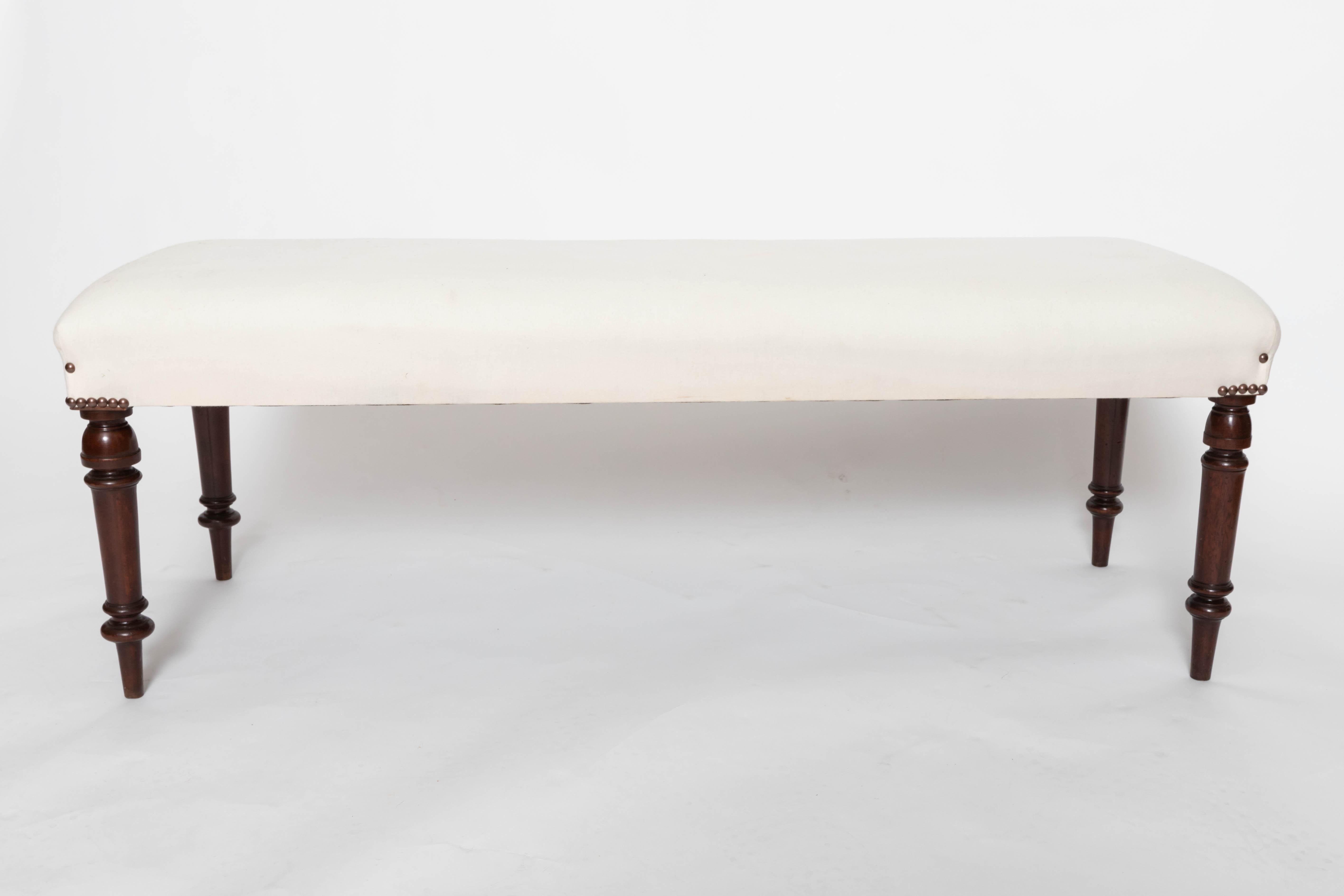 19th Century Upholstered Bench 1