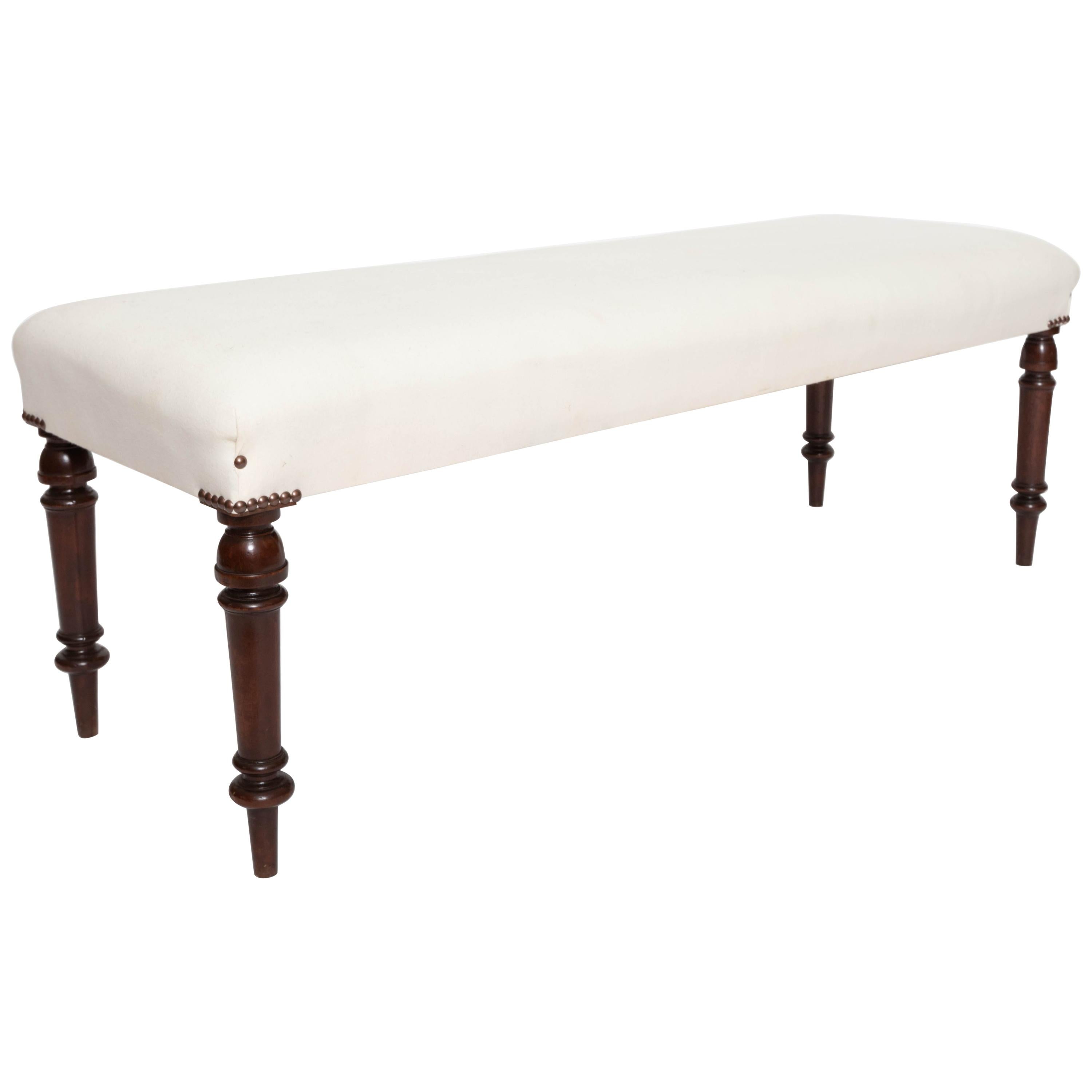 19th Century Upholstered Bench