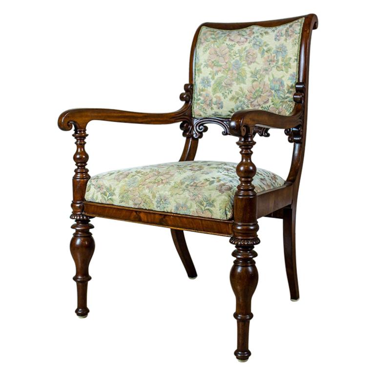 19th Century Upholstered Biedermeier Armchair