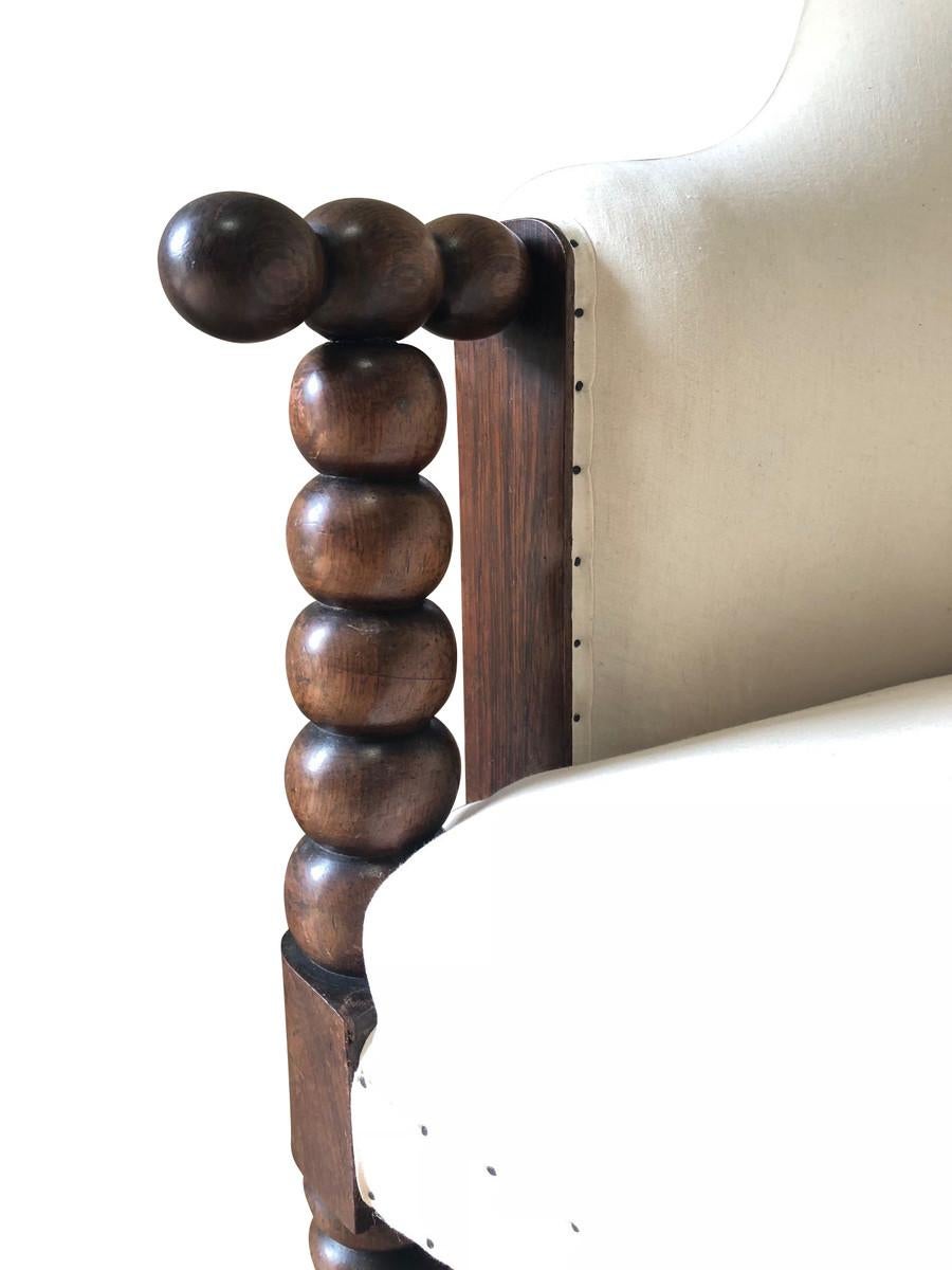 19th Century Upholstered Bobbin Settee, England In Good Condition In New York, NY