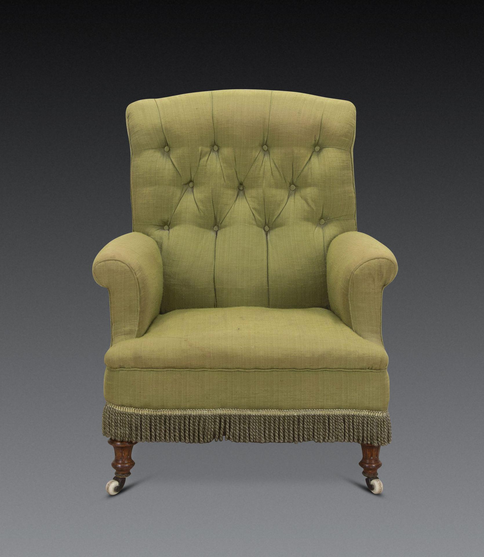 Primo vittoriano Poltrona imbottita Easy del XIX secolo in vendita