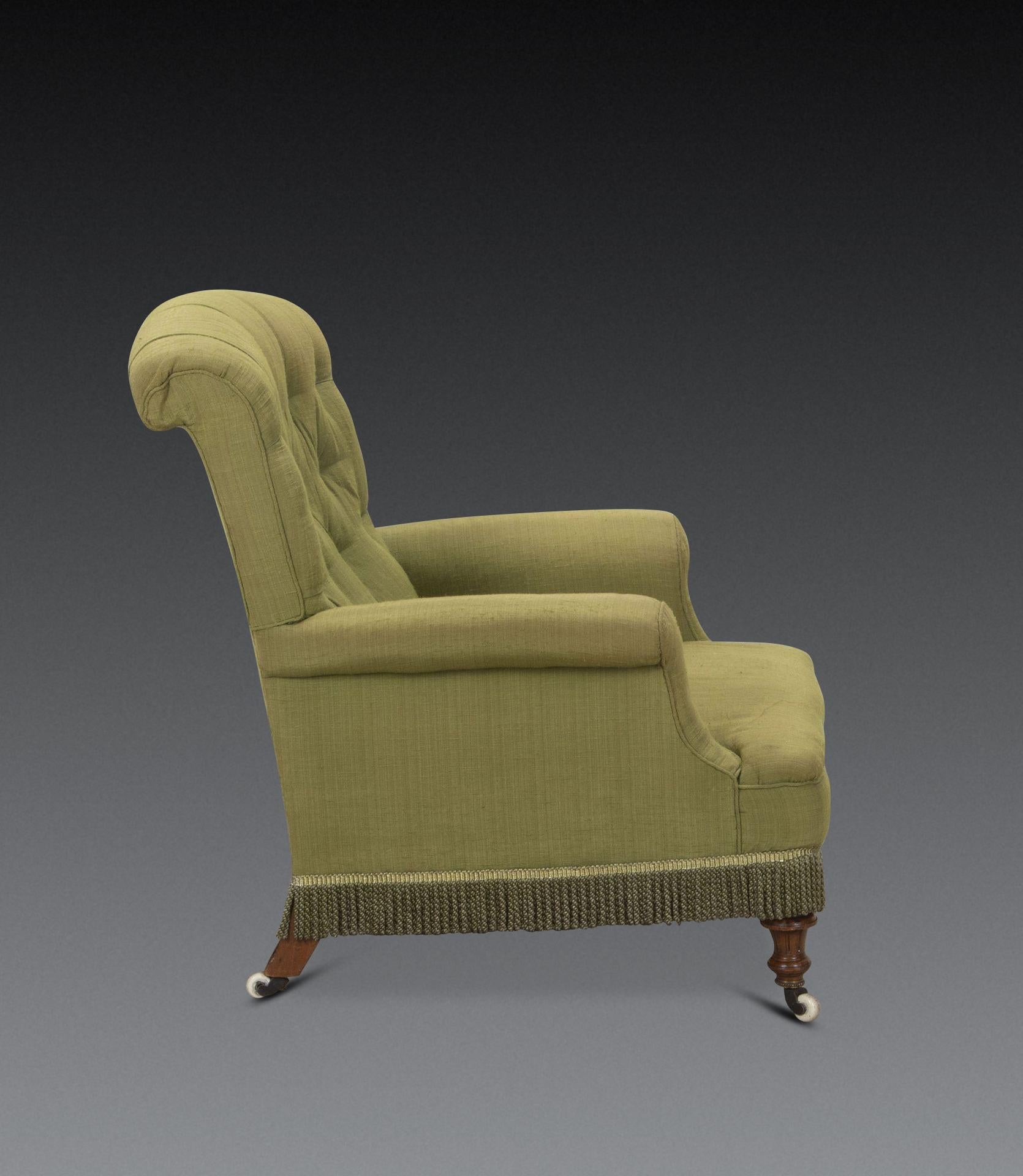 Inglese Poltrona imbottita Easy del XIX secolo in vendita