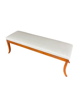 19th Century Upholstered Marquetry Bench, Italy