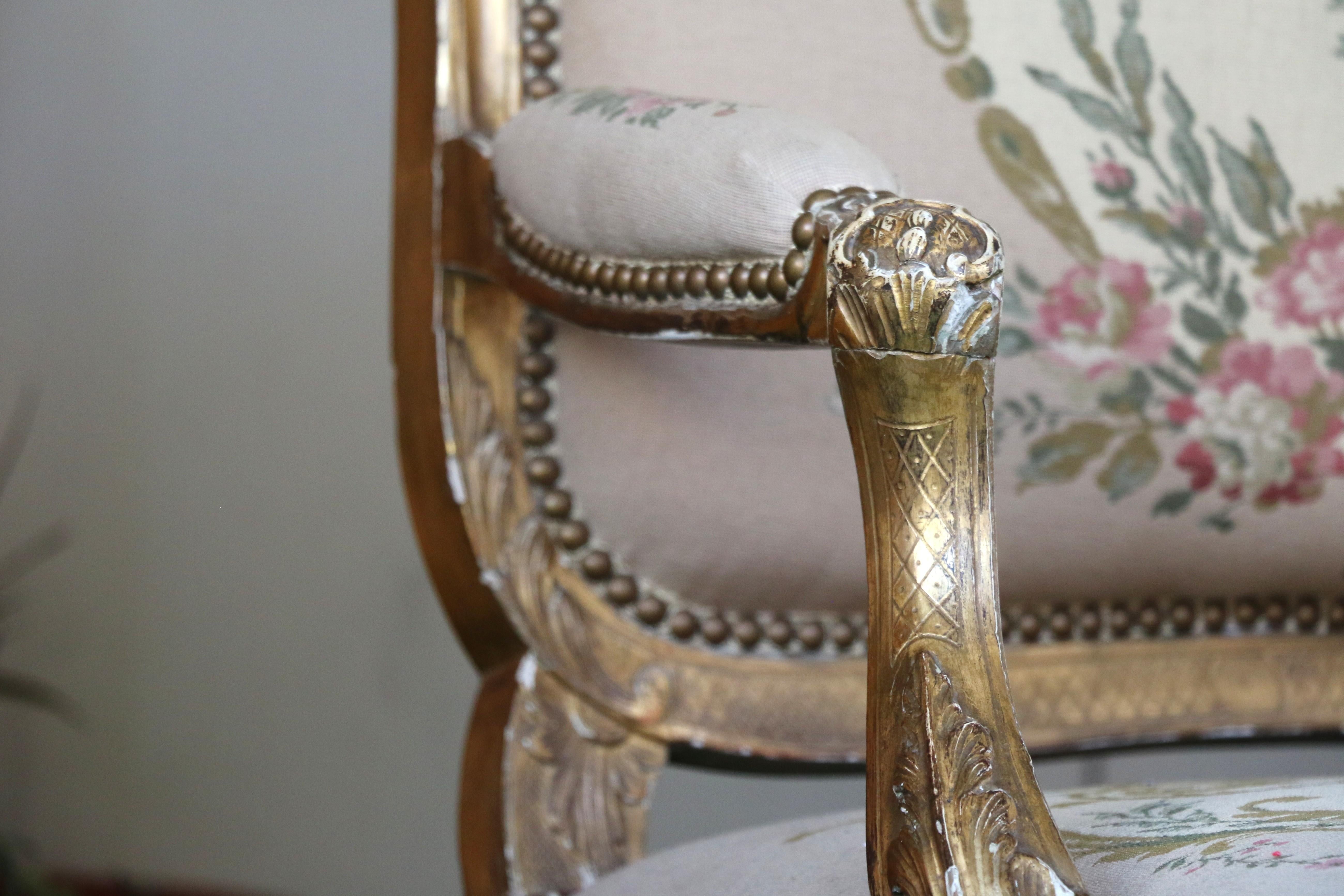 Canapé tapissé à motifs musicaux, France, 19e siècle en vente 8
