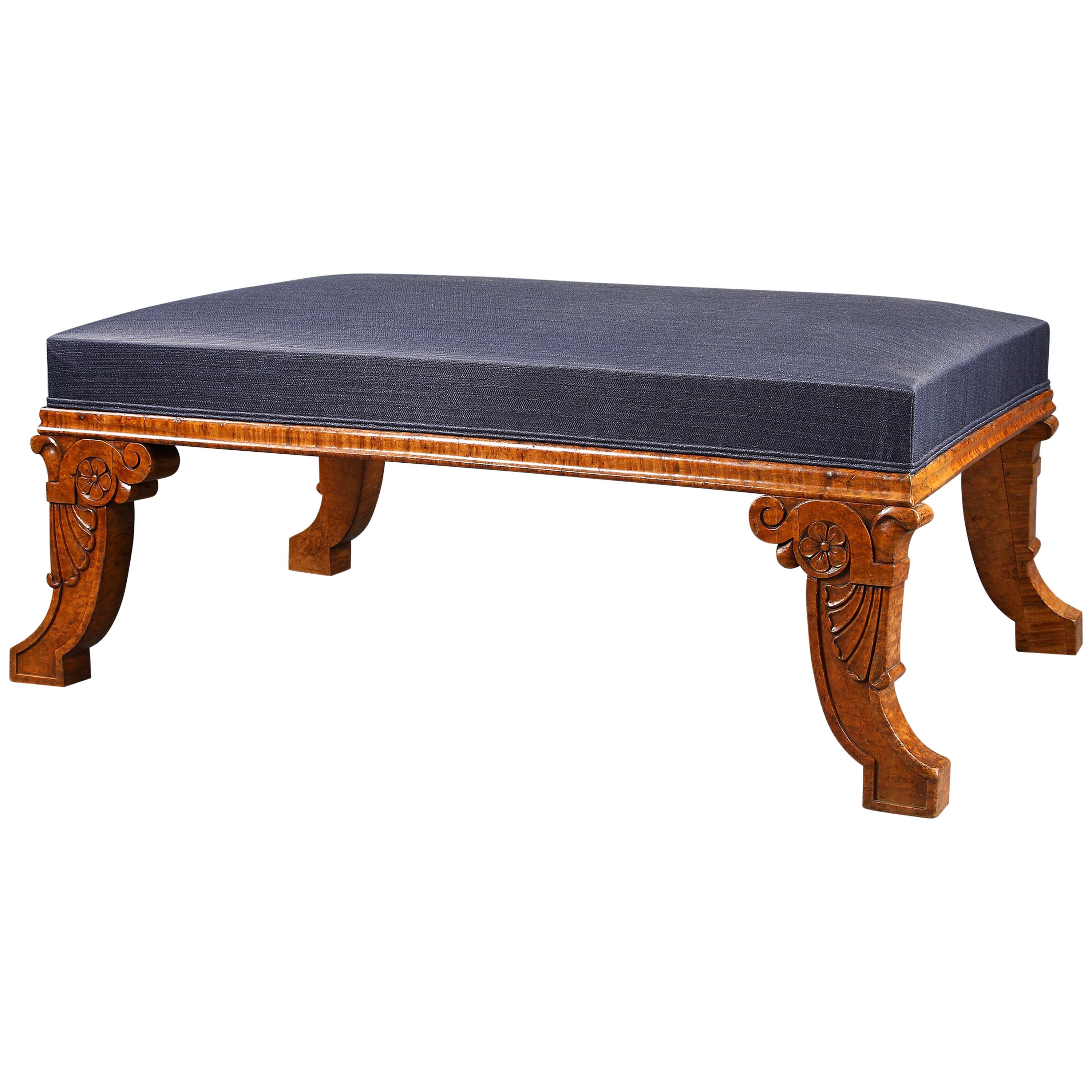 19th Century Upholstered Stool For Sale