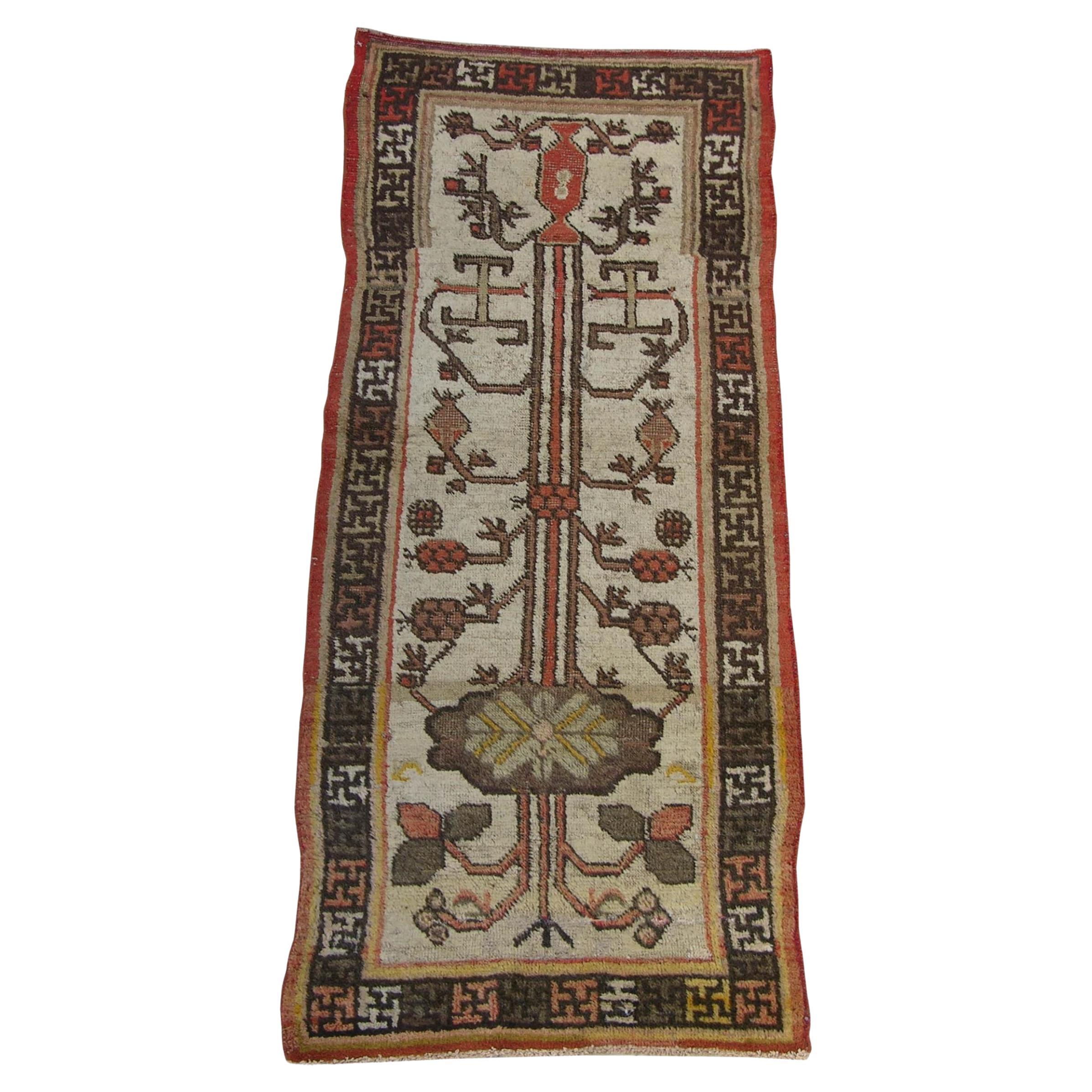 Uzbek Khotan Samarkand-Teppich aus dem 19. Jahrhundert-2'3'' X 5'9''