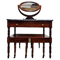19th Century French Empire Style Vanity w/Marble Top