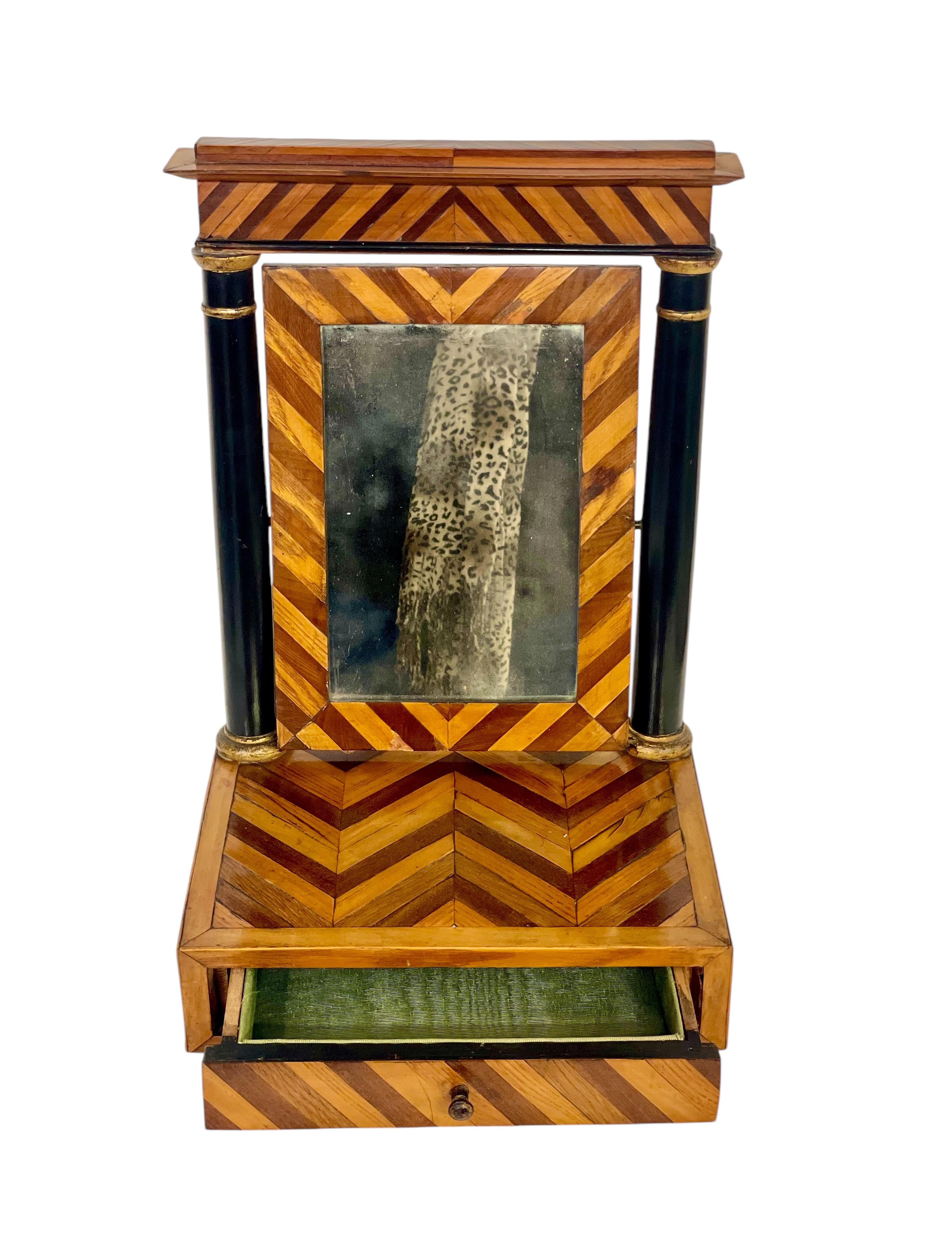 19th Century Table Psyché Mirror with a Drawer and Tilting Glass For Sale 9
