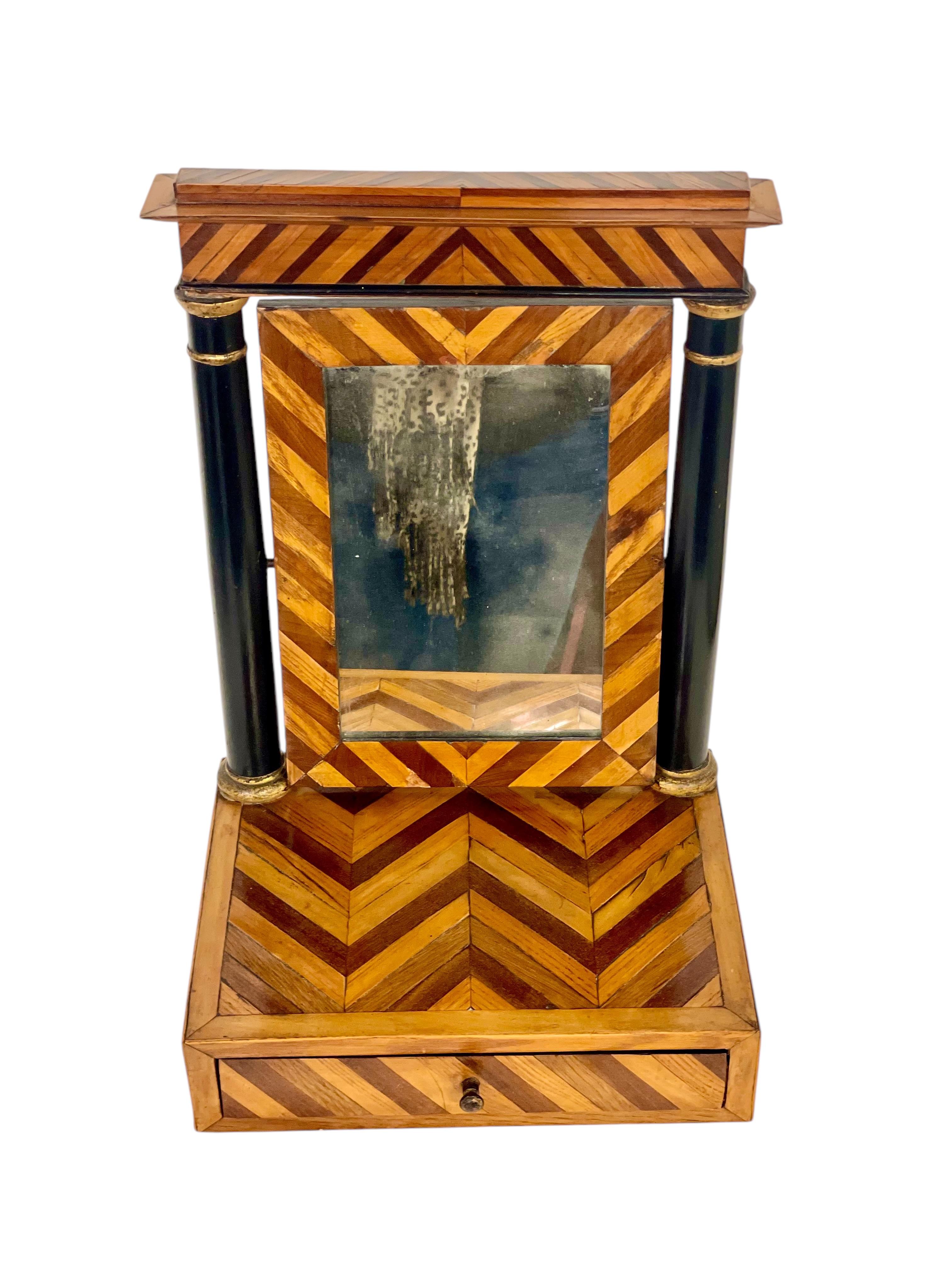 French 19th Century Table Psyché Mirror with a Drawer and Tilting Glass For Sale