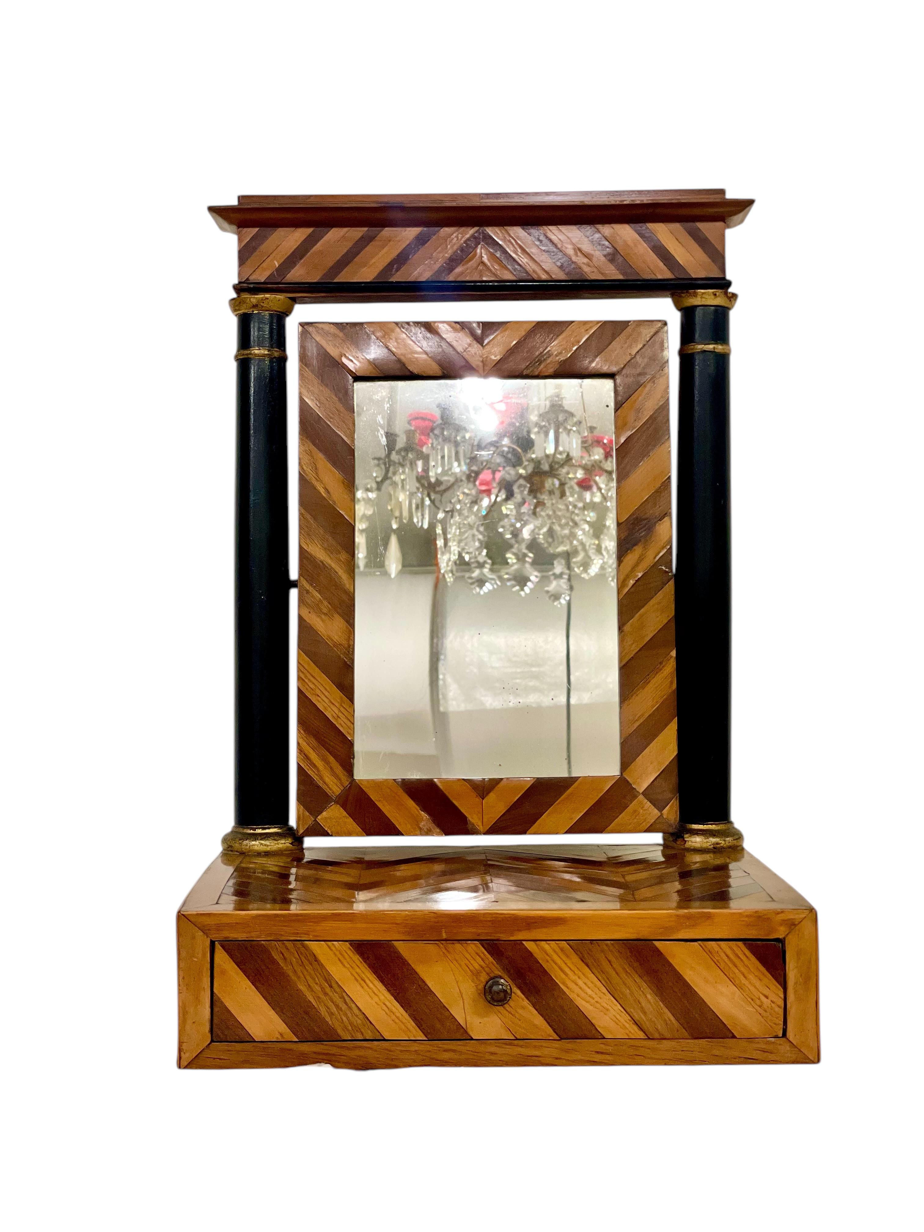 19th Century Table Psyché Mirror with a Drawer and Tilting Glass For Sale 1