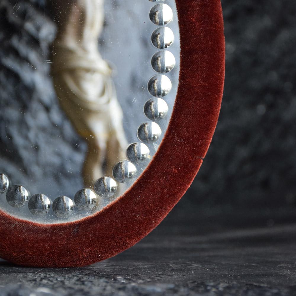 European 19th Century Velour Framed Sorcerer’s Mirror