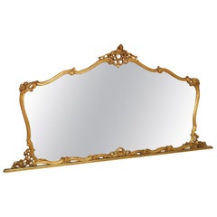 19th Century Venetian Baroque Wall Mirror Hand Carved Gilt Walnut Gold Leaf