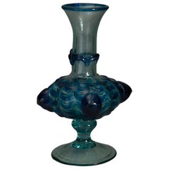 Vase en verre bleu vénitien de style baroque du 19ème siècle