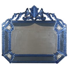 19th Century Venetian Blue Glass Mirror