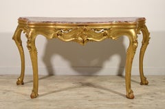 19. Jahrhundert, Konsolentisch aus geschnitztem venezianischem Giltwood