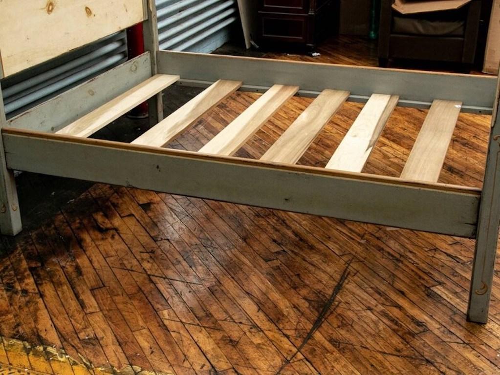 19th Century Carved and Painted Pine Poster Bed For Sale at