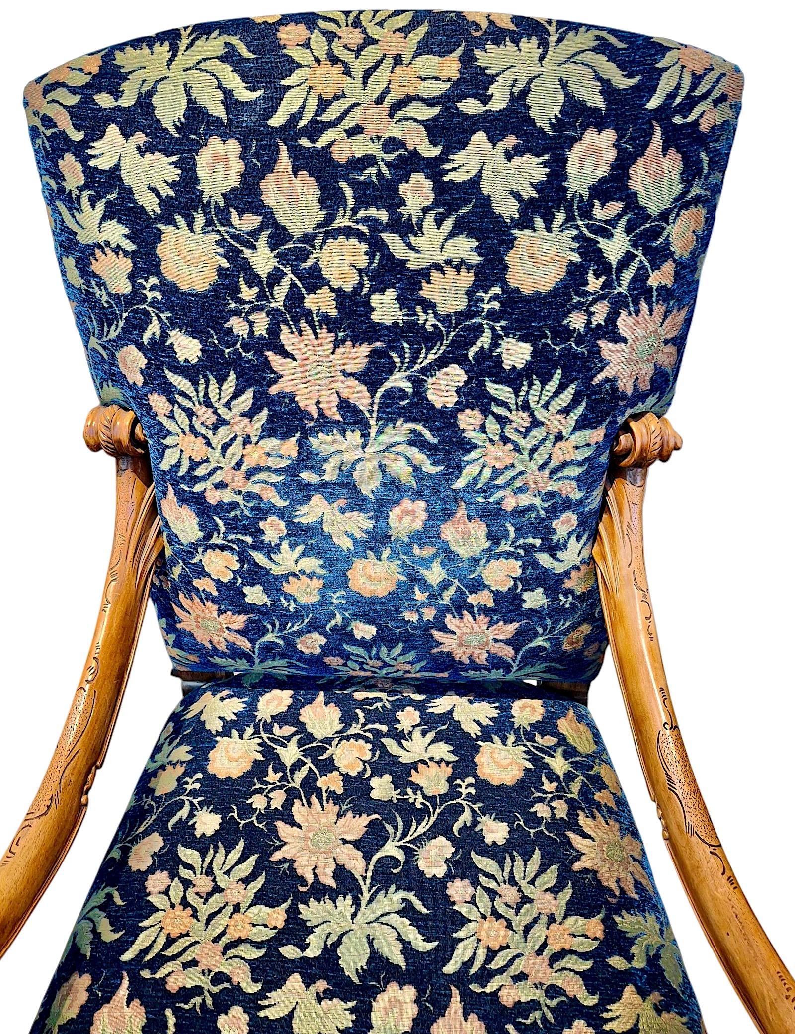 Néo-baroque Fauteuil vénitien figuratif du XIXe siècle, à la manière d'Andrea Brustolon en vente