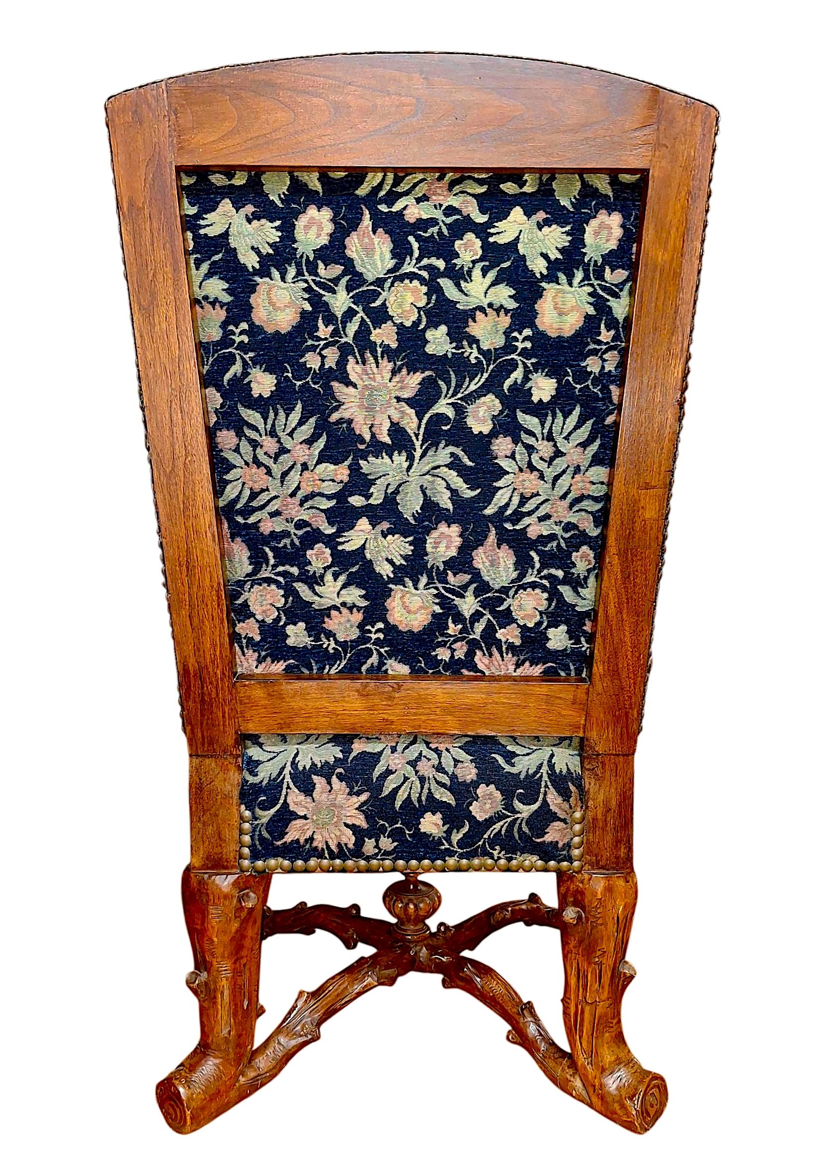 Sculpté à la main Fauteuil vénitien figuratif du XIXe siècle, à la manière d'Andrea Brustolon en vente