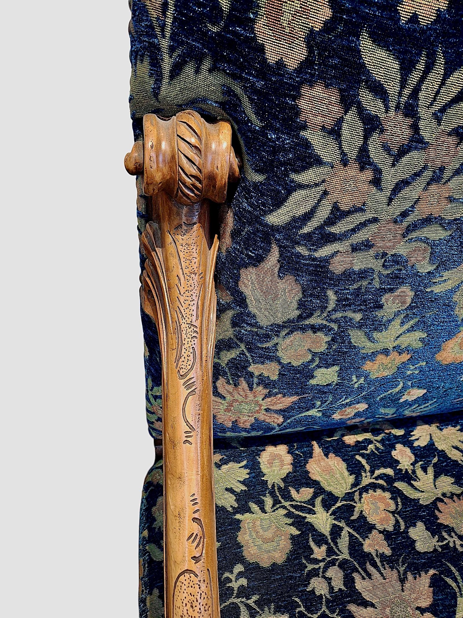 Velours Fauteuil vénitien figuratif du XIXe siècle, à la manière d'Andrea Brustolon en vente