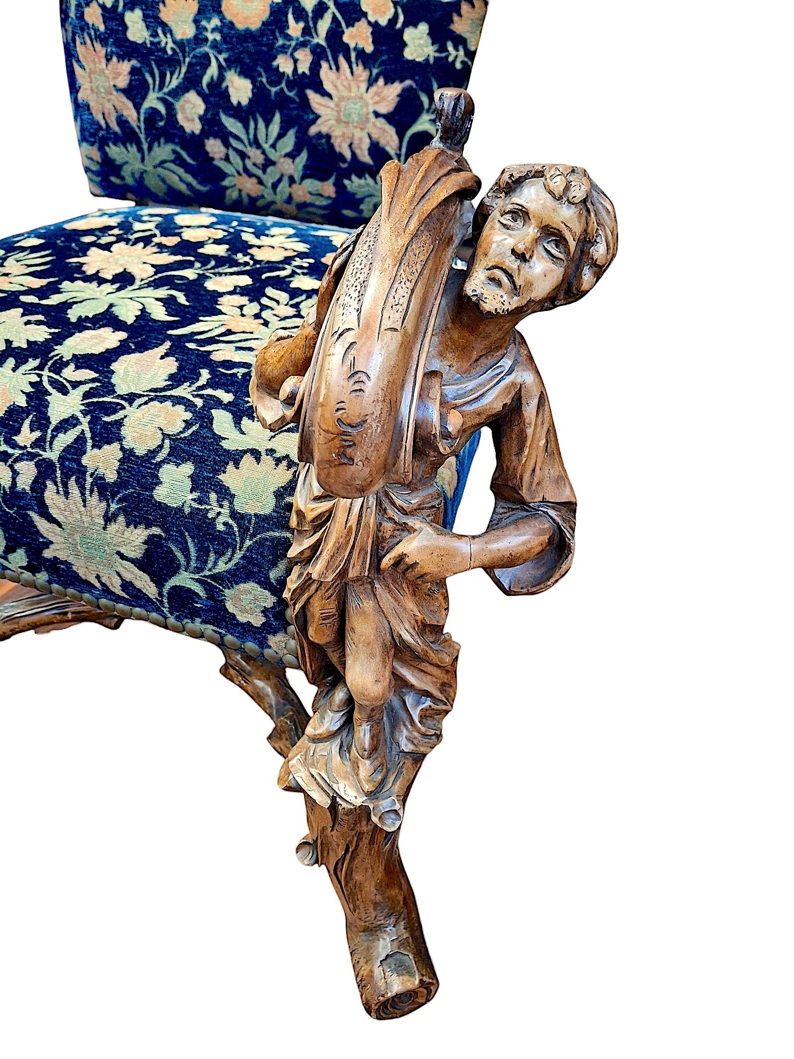 Fauteuil vénitien figuratif du XIXe siècle, à la manière d'Andrea Brustolon en vente 2