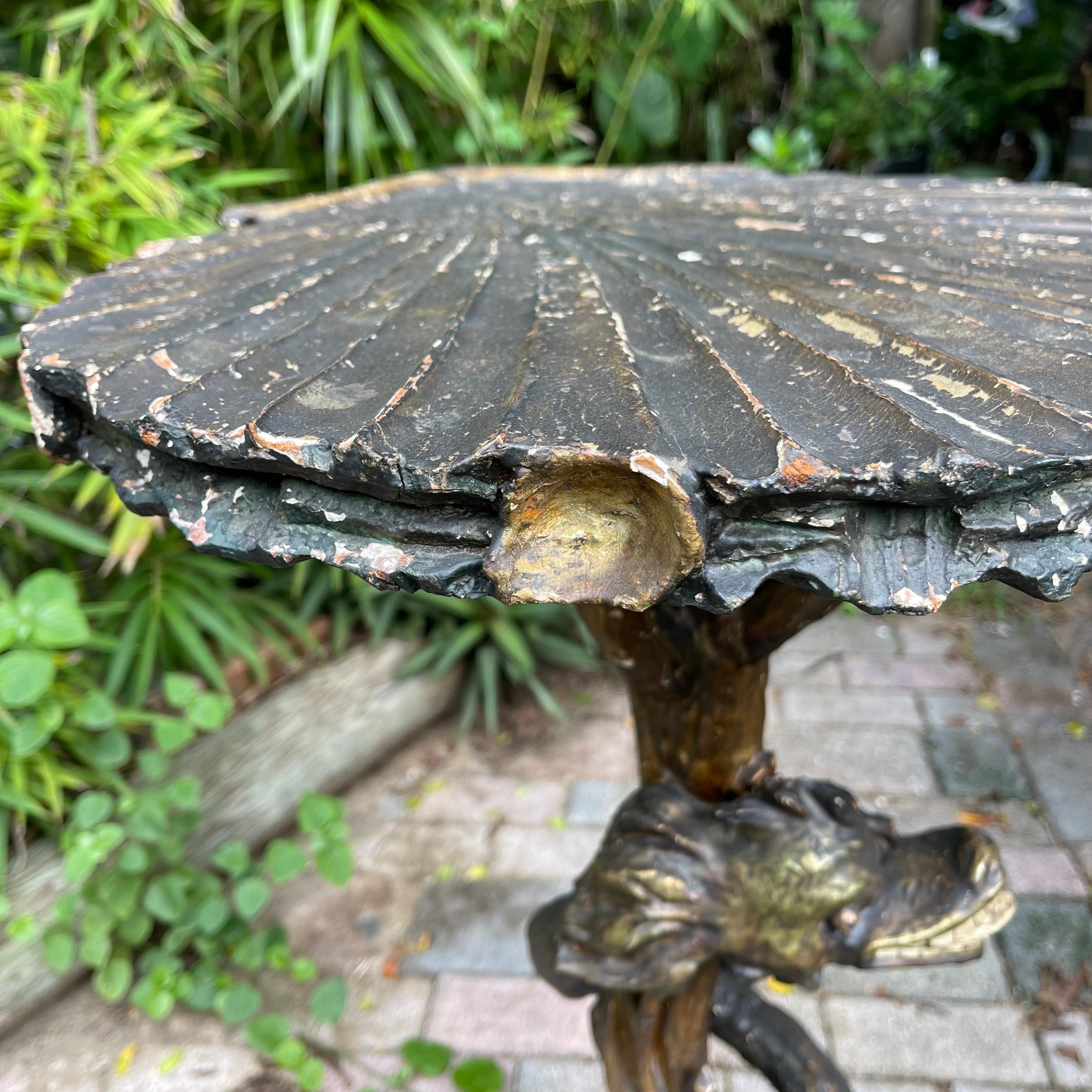 19th Century Venetian Gilded, Carved Wood Grotto Style Table In Good Condition For Sale In Jensen Beach, FL