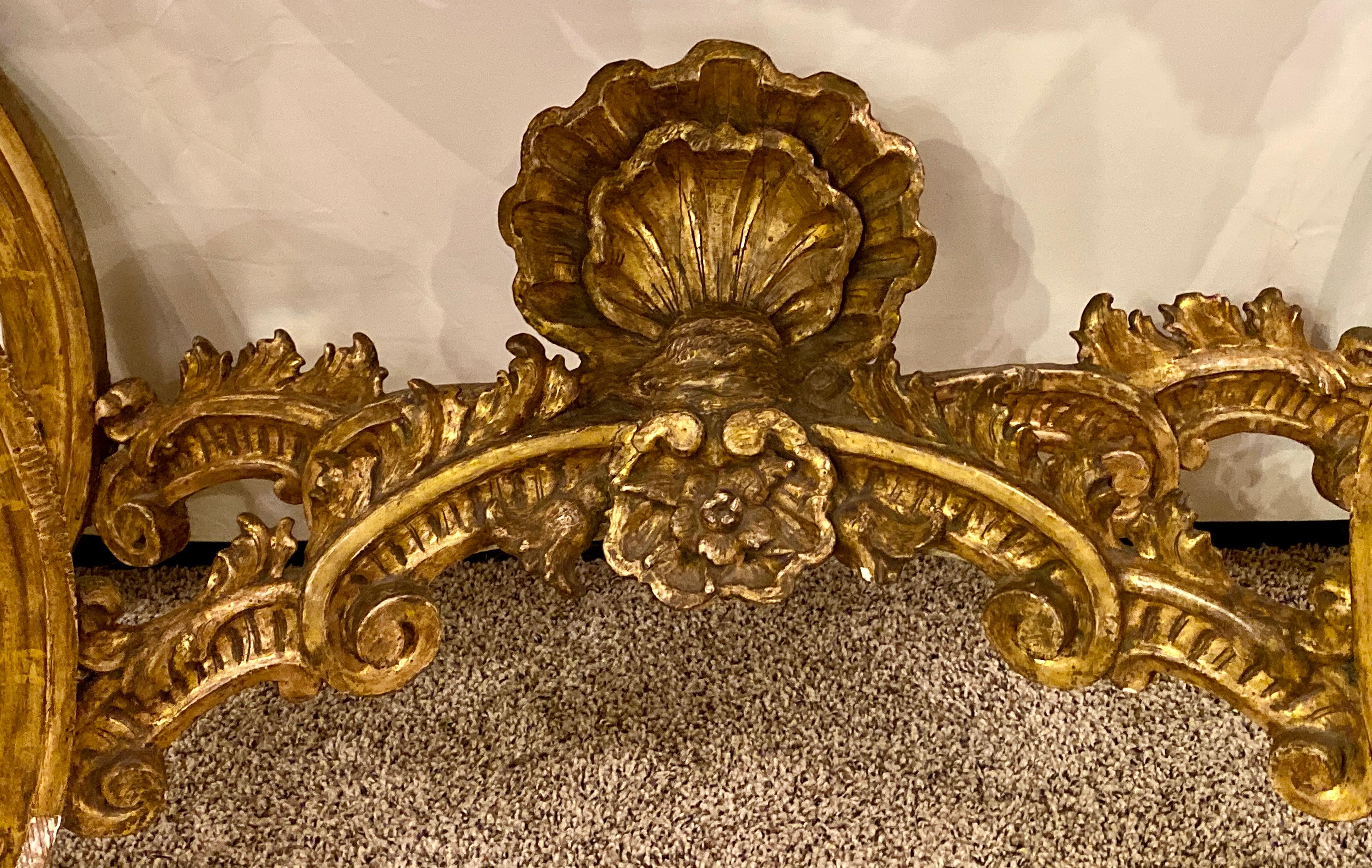 19th Century Venetian Gilt Gold Console Table, Serpentine, Ornately Carved 7