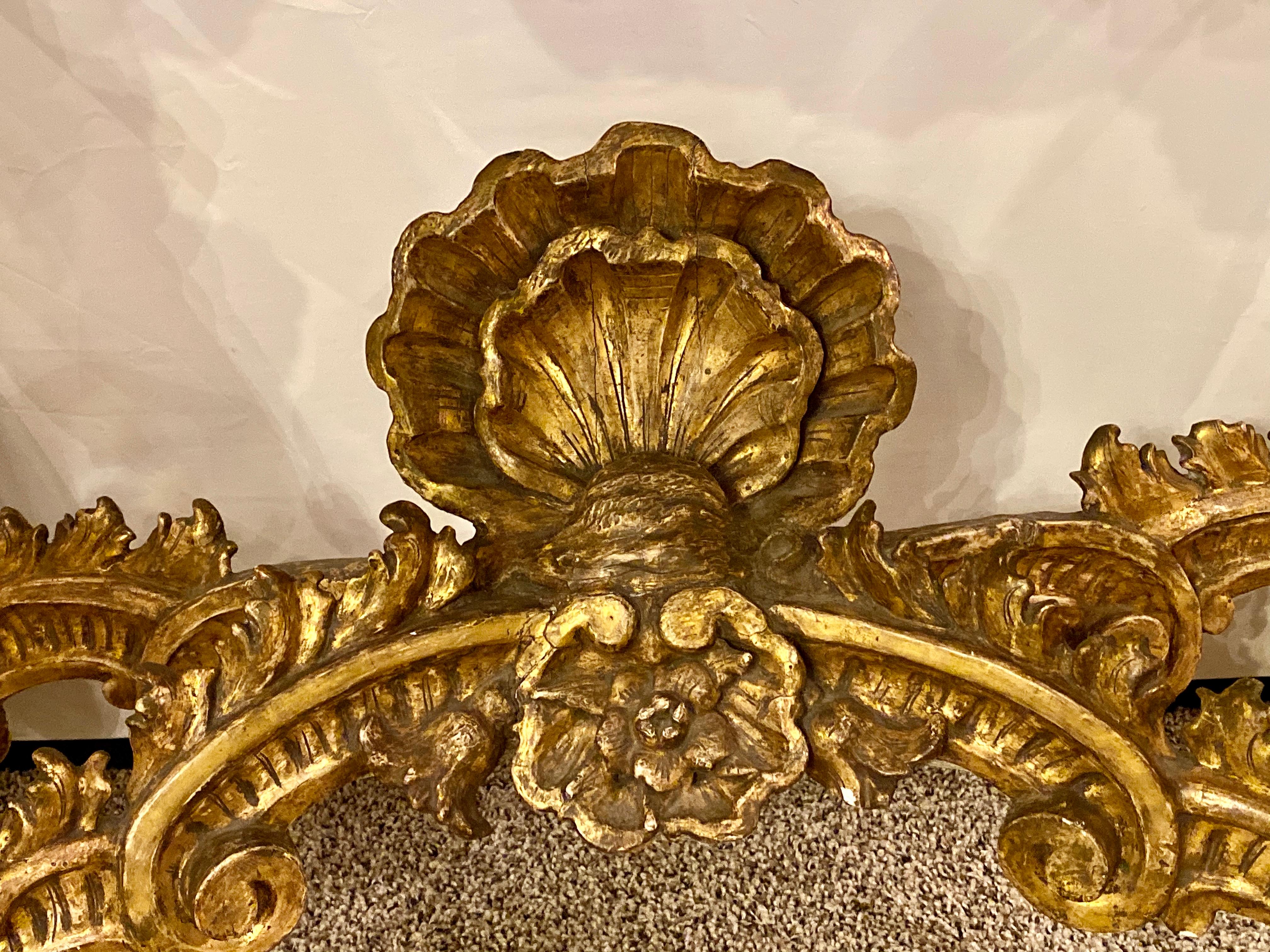 19th Century Venetian Gilt Gold Console Table, Serpentine, Ornately Carved 8