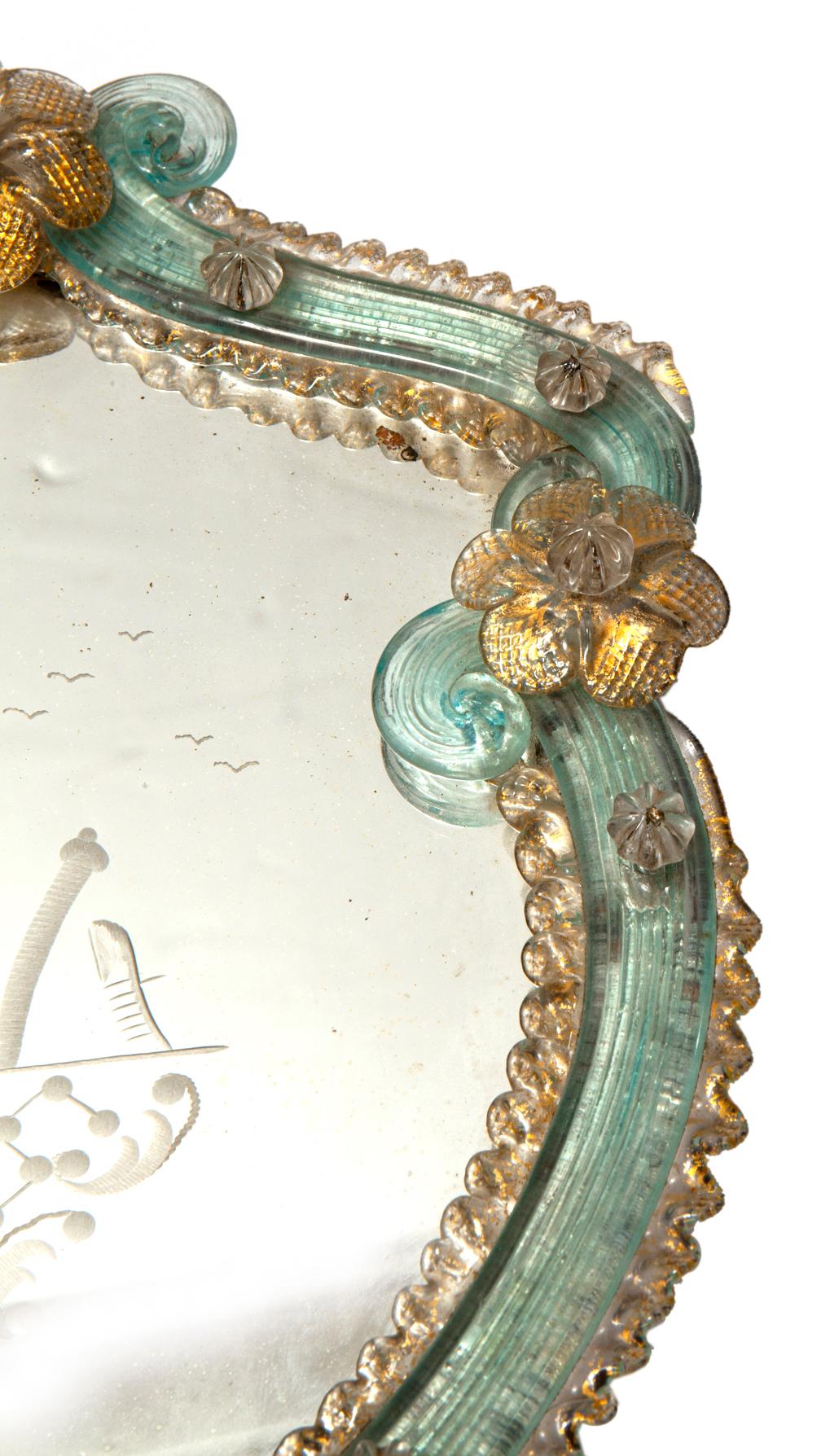 Italian 19th Century Venetian Glass Candle Sconce